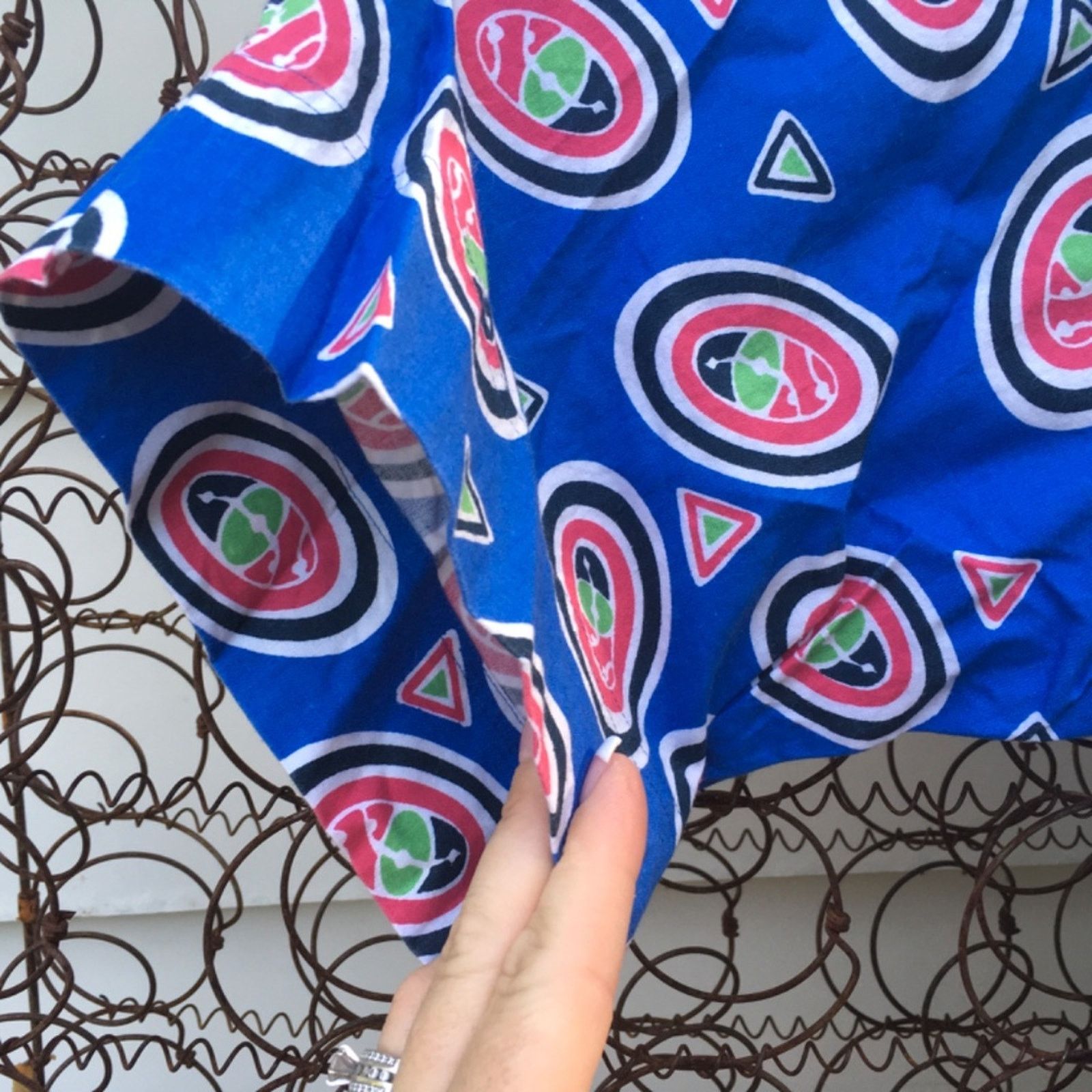 Vintage 90s Impact blue multi print abstract button down shirt LARGE Size US L / EU 52-54 / 3 - 4 Thumbnail