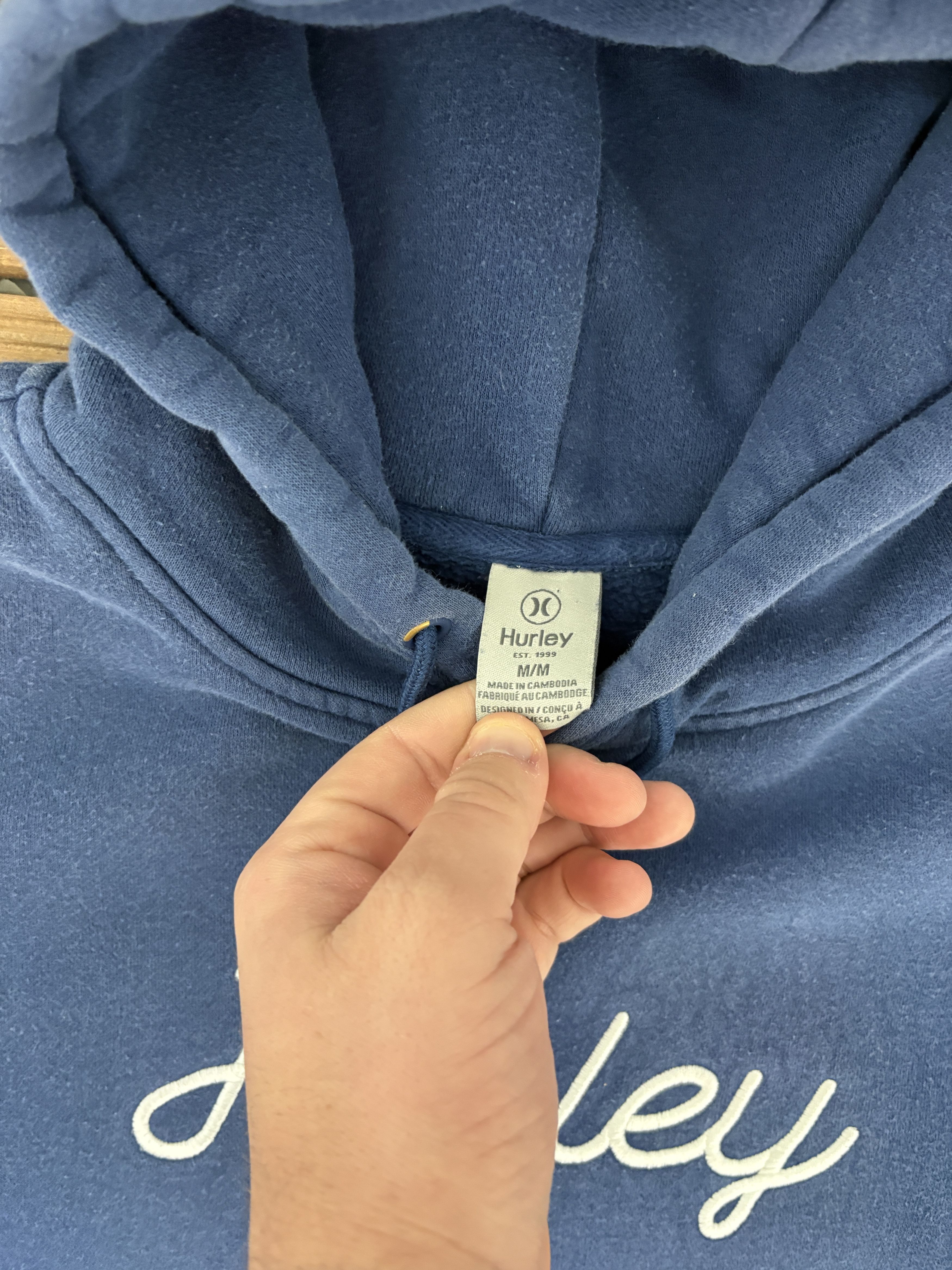Hurley Hurley Embroidered Vintage Blue Hoodie Sweater Size US M / EU 48-50 / 2 - 6 Thumbnail