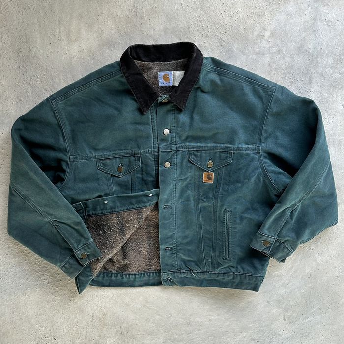 Vintage Very Rare!!! Beautiful Carhartt Trucker Jacket J10 HTG | Grailed