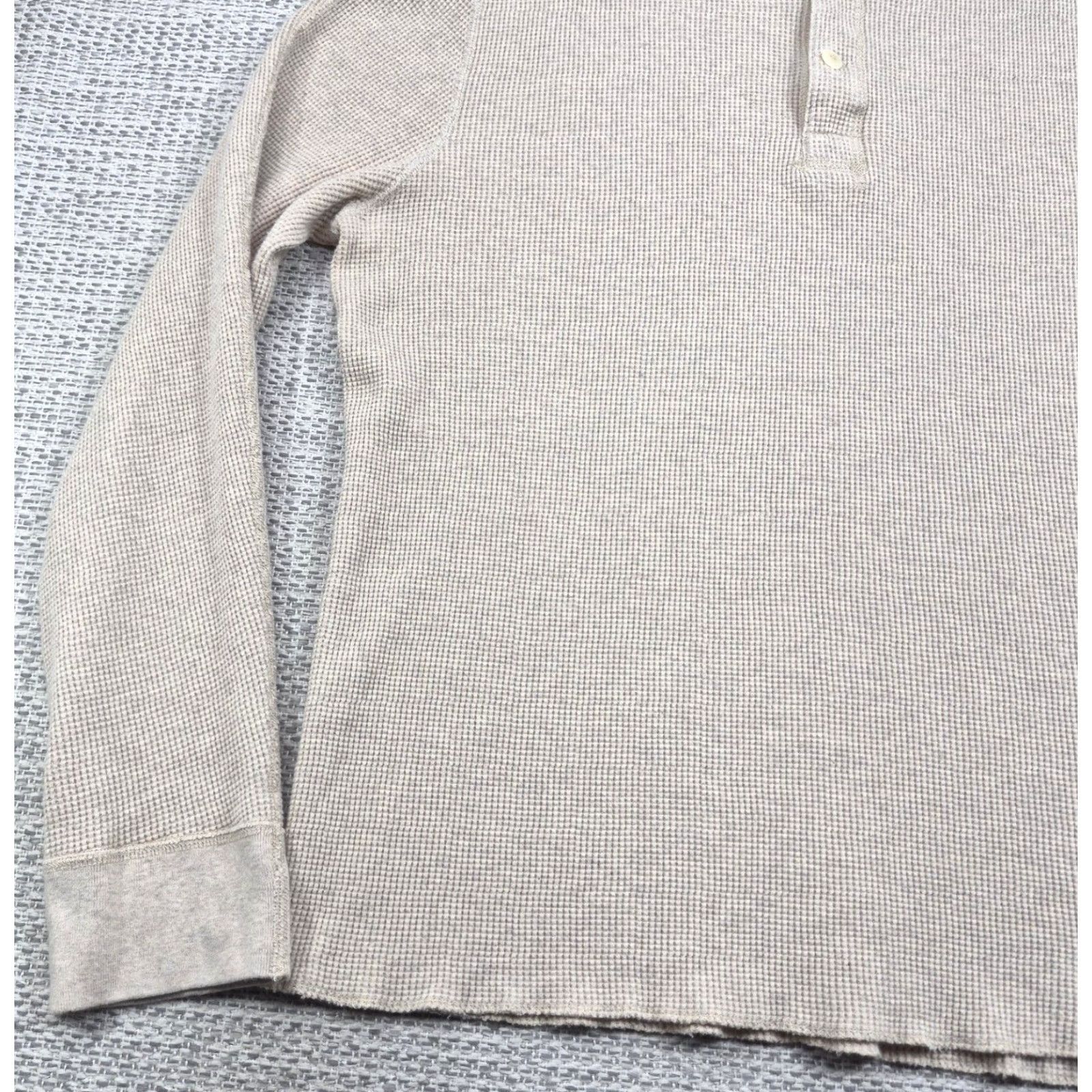 Wallace & Barnes Wallace & Barnes Shirt Mens 2XL Beige Thermal Henley Long Sleeve Casual Tee Size US XXL / EU 58 / 5 - 3 Thumbnail