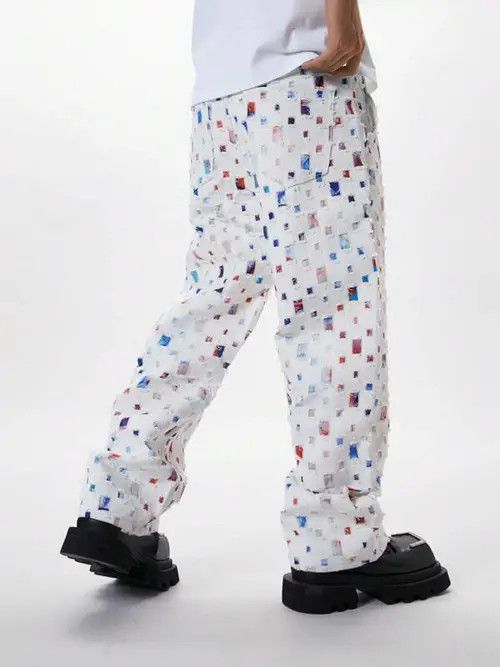 Jean DRIP desginer Y2K denim baggy jeans pants Size US 35 - 4 Thumbnail