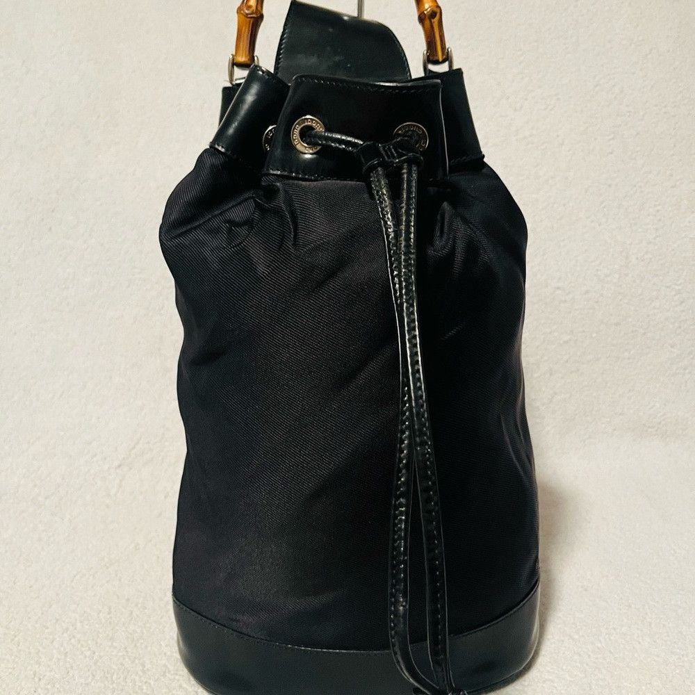 Gucci Gucci Nylon/Patented Leather Black Bucket/Sling Bag Size ONE SIZE - 5 Thumbnail