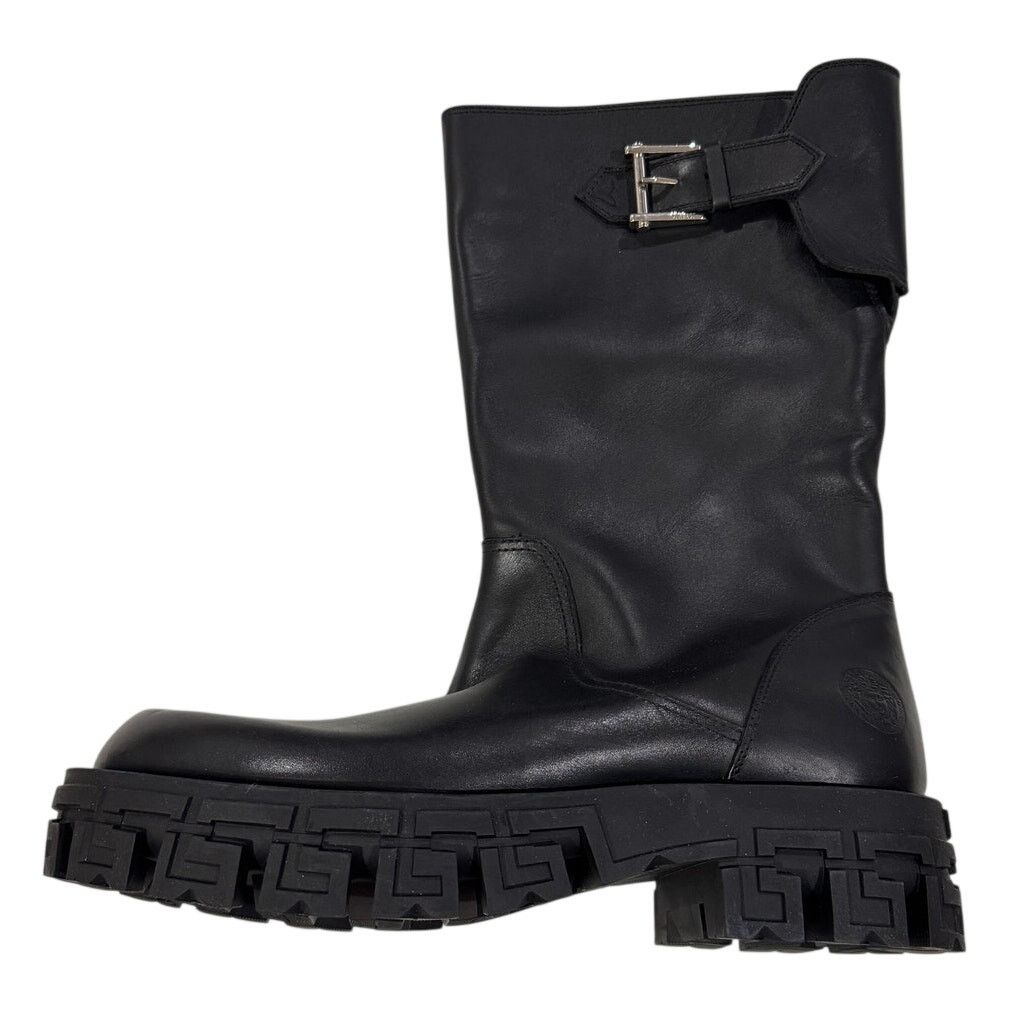 Versace *DS26 VERSACE Men's Leather Motorcycle Boots Size IT43/US10 Size US 10 / EU 43 - 2 Thumbnail