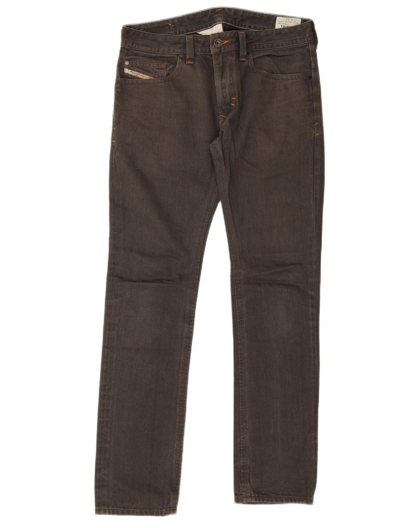 Mens Thavar Slim Skinny Jeans W32 L32 Grey Cotton