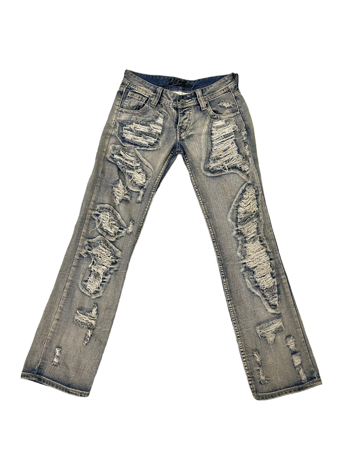 Japanese Brand Damage Jeans Vence Faded Distress Low Rise Slim 8🟦1 Size US 29 - 1 Thumbnail