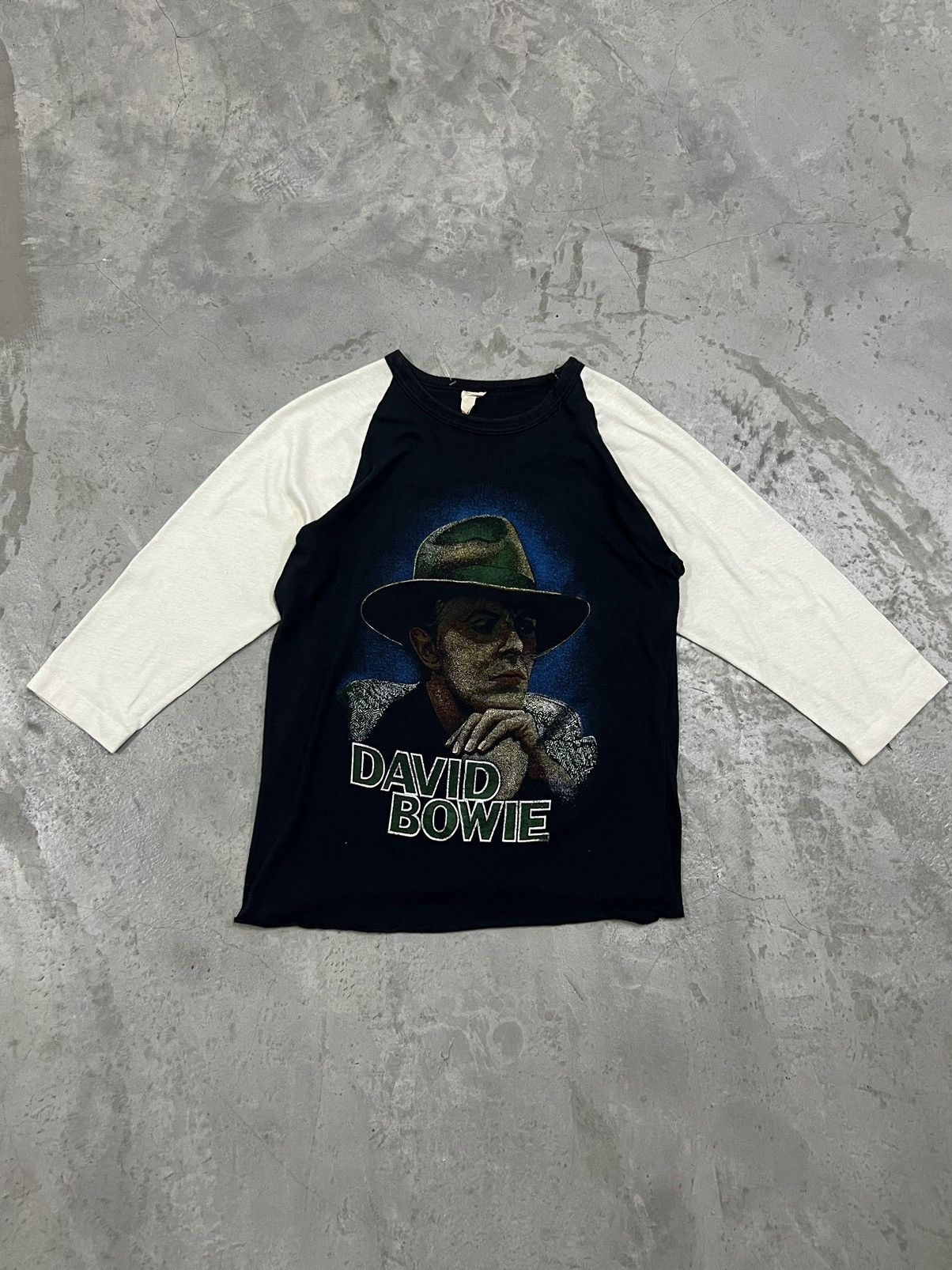 Vintage 80s David Bowie Raglan Shirt 50/50 Size US M / EU 48-50 / 2 - 1 Thumbnail