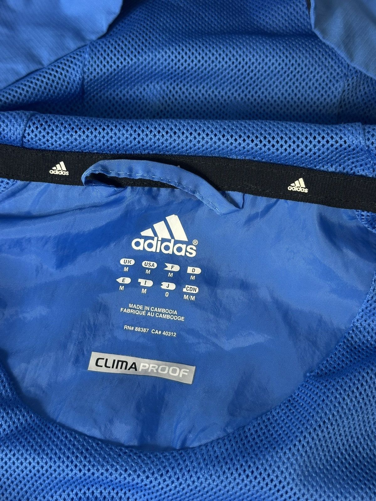Adidas × Vintage Adidas Windbreaker Hoodie Blue 3-Stripes Pullover Jacket Size US M / EU 48-50 / 2 - 3 Thumbnail