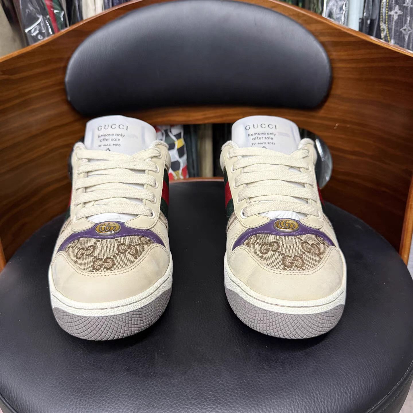 Gucci Gucci GG Brown Purple Enamel Dirty Sneakers K15 Size US 6 / EU 39 - 2 Thumbnail