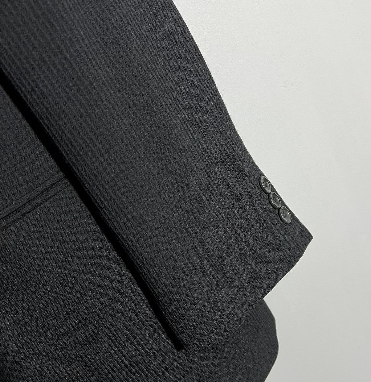 Armani × Armani Collezioni × Vintage Vintage Armani Collezioni Black Blazer Two Button Jacket Size 46R - 3 Thumbnail