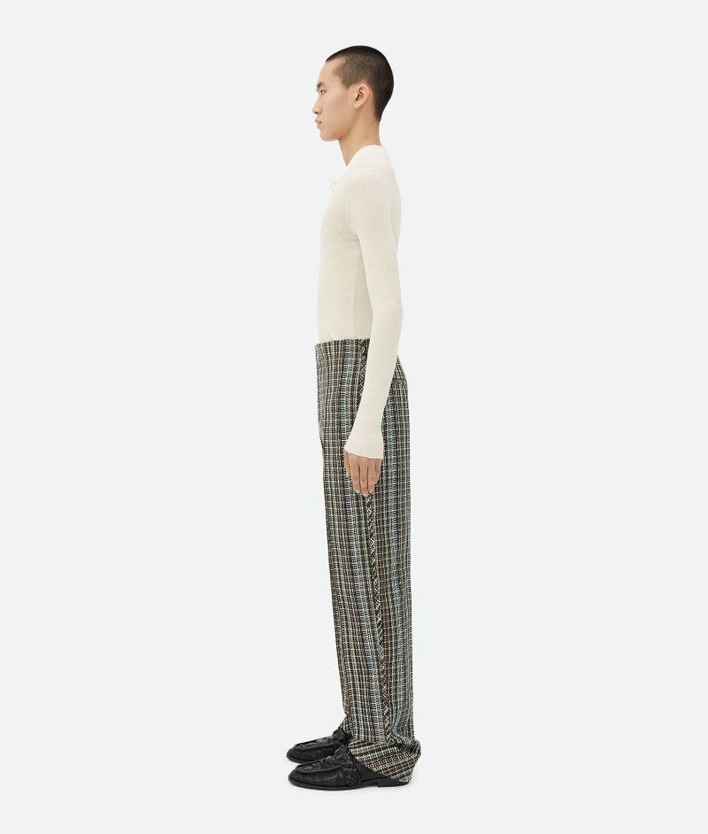 Bottega Veneta o1s1rm0326 Cotton Check Trousers in Multicolor Size US 32 / EU 48 - 2 Thumbnail