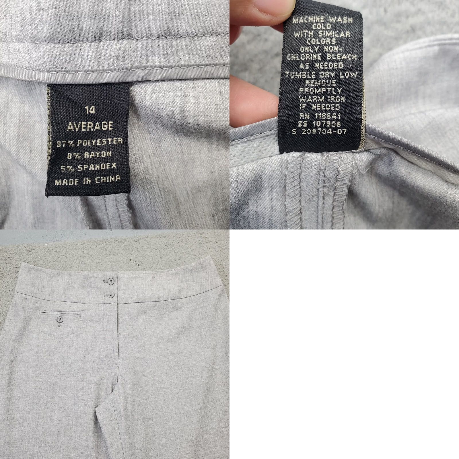 Vintage Lane Bryant Pants Womens 14 Gray Stretch Flat Front Bootcut Leg 2 Button Fly Shirt Pants Womens Size 14 Gray Bootcut Mens Womens Girls Boys Size 36" / US 14 / IT 50 - 8 Thumbnail