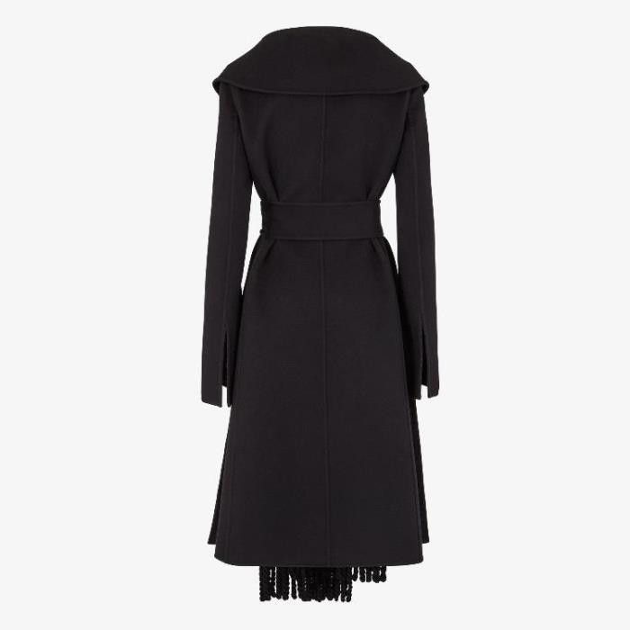 Fendi o1w1db10325 FF8835 Coat in Black Size L / US 10 / IT 46 - 2 Thumbnail