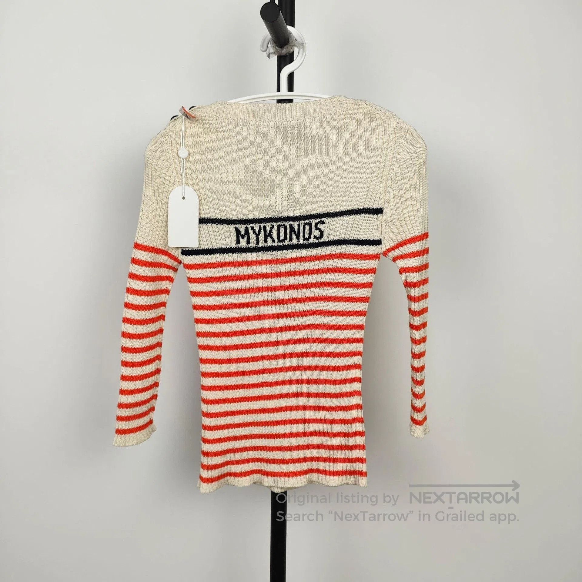 Dior Dior Cream Crewneck Striped Sleeve Sweater. Size XS / US 0-2 / IT 36-38 - 2 Thumbnail