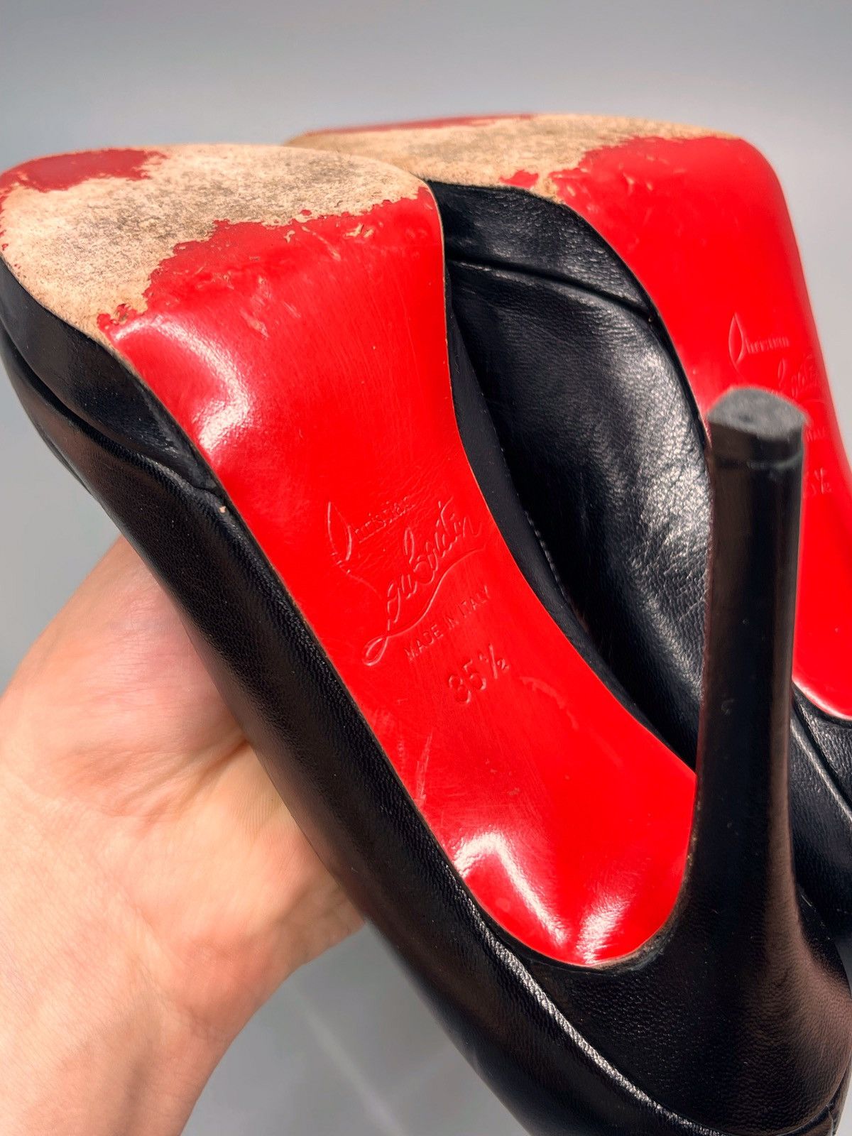 Christian Louboutin Christian Louboutin Leather Heels Black Size US 5.5 / IT 35.5 - 10 Thumbnail