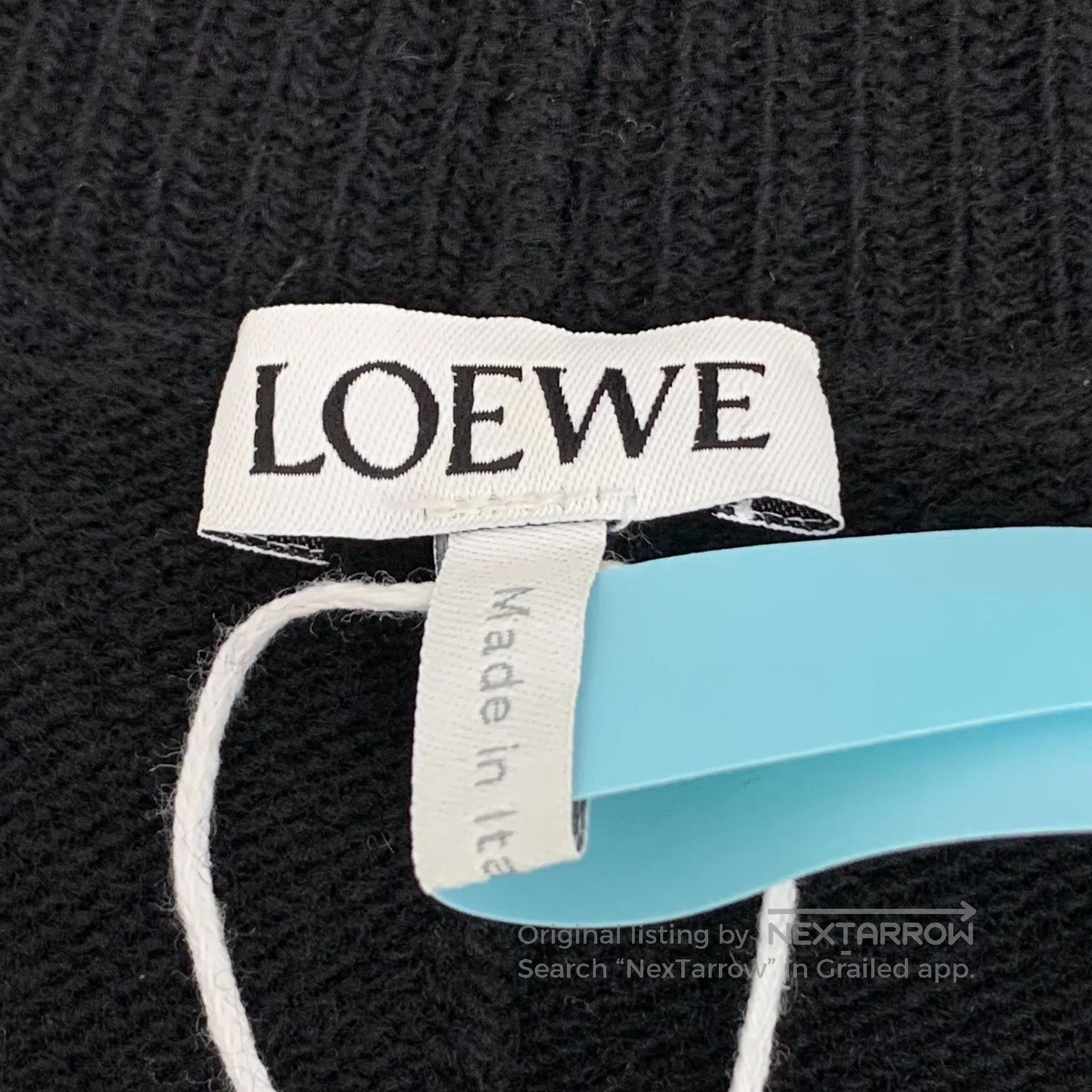 Loewe Black Irregular Hem Wool Sweater.