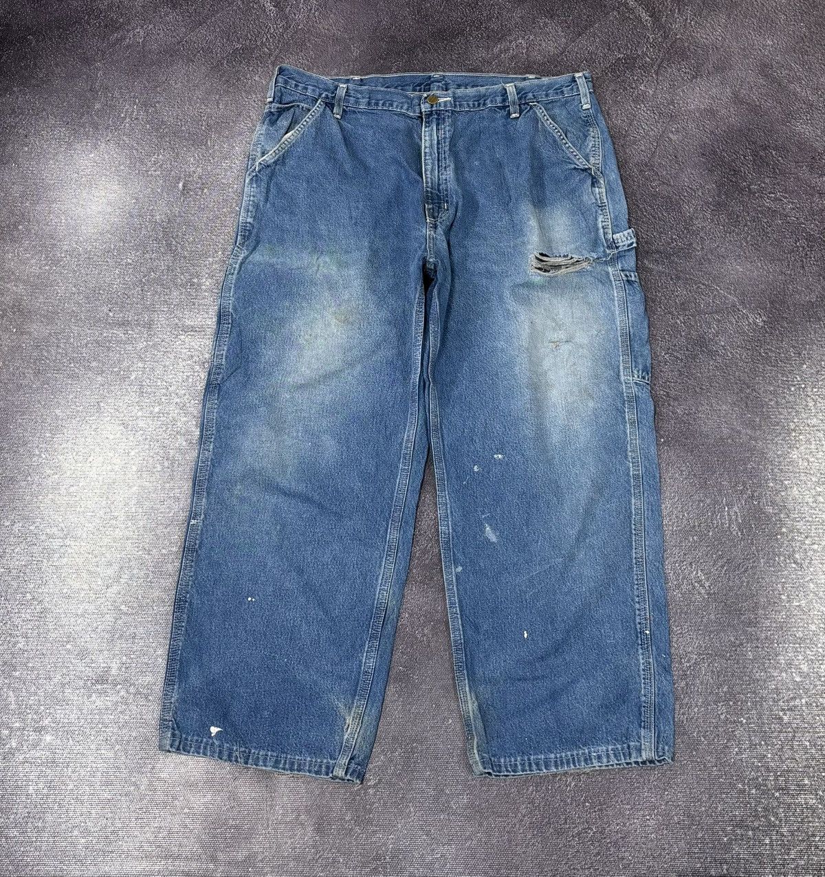 Carhartt Vintage 90s Carhartt USA Blue Denim Hype Baggy Jeans Size US 40 / EU 56 - 2 Thumbnail