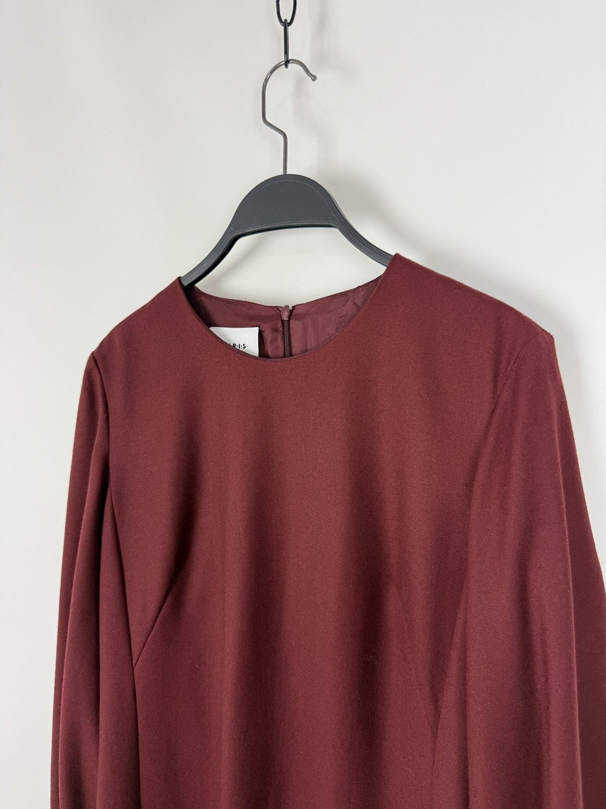 Akris Akris Punto Ruby Red Wool Long Balloon Sleeve Shift Dress Size M / US 6-8 / IT 42-44 - 4 Thumbnail