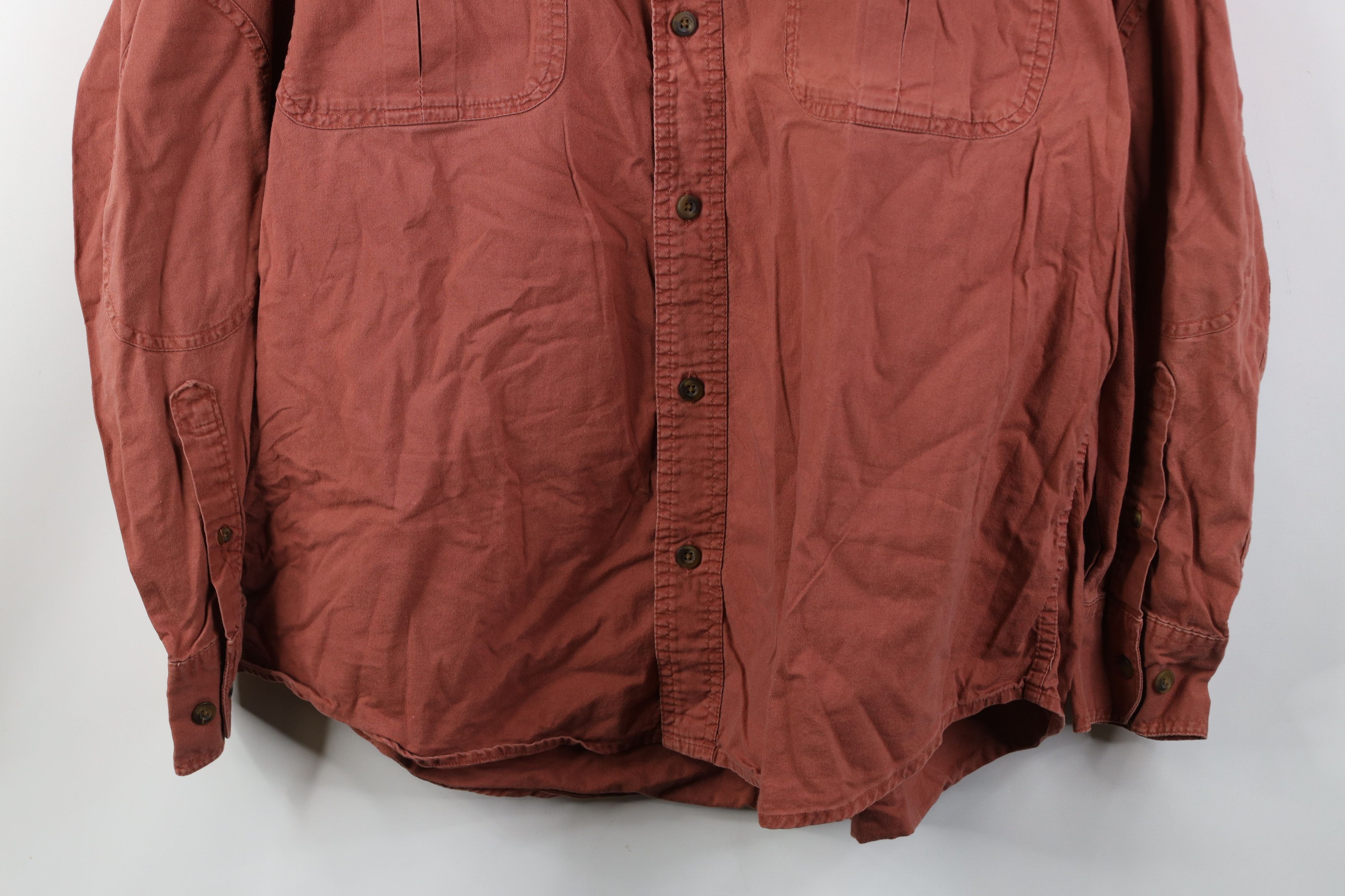 Cabelas Vintage 90s Cabelas Patch Collared Button Shirt Red Cotton Size US L / EU 52-54 / 3 - 3 Thumbnail