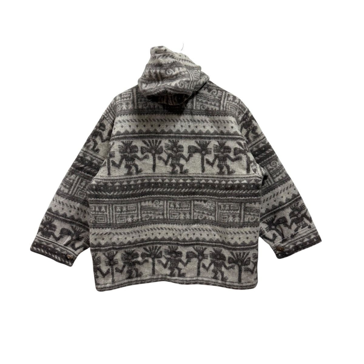Handmade Vintage Aztec Tribal Wool Hoodie Jacket Size US XL / EU 56 / 4 - 2 Thumbnail