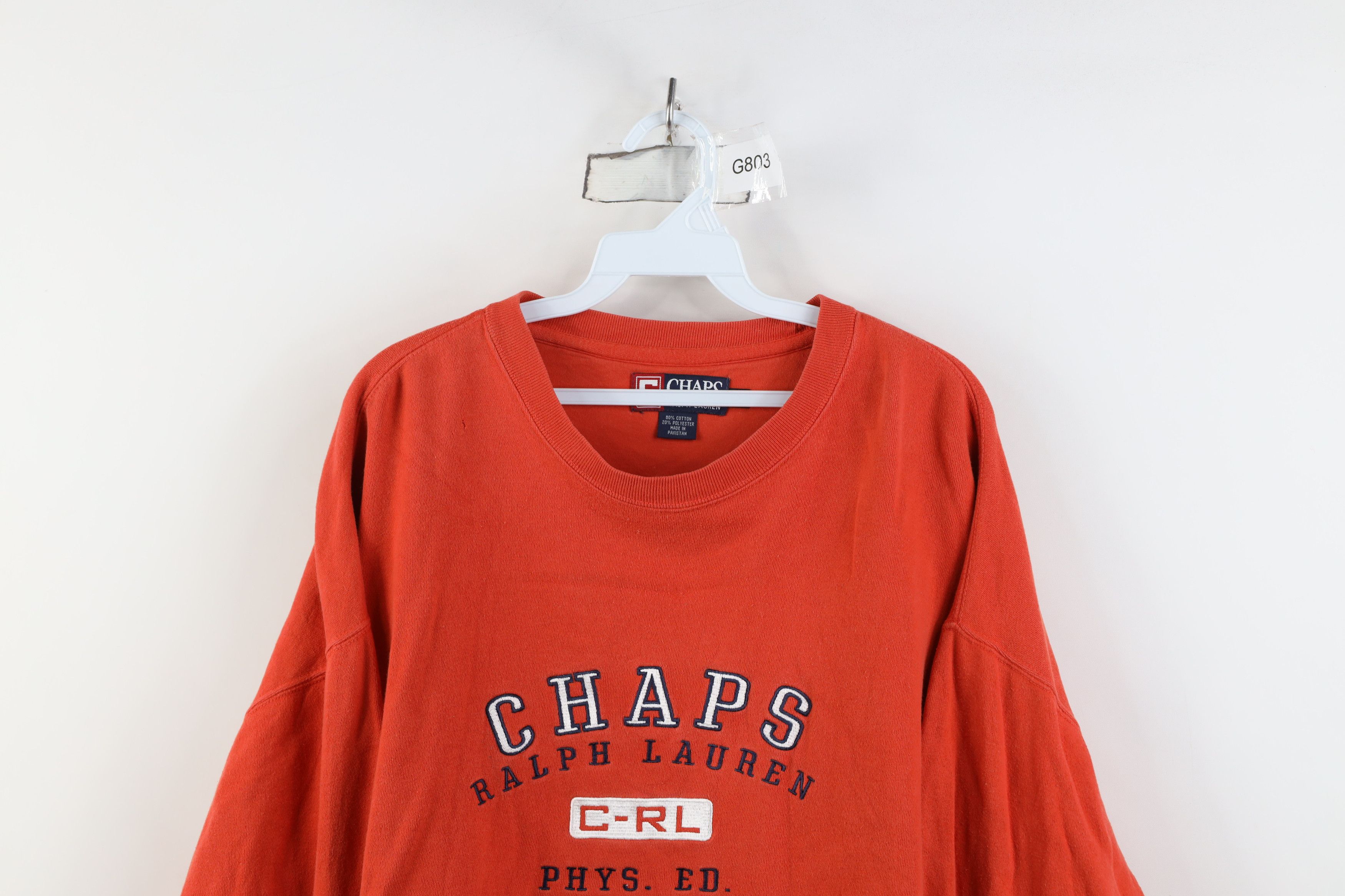 Polo Ralph Lauren Vintage 90s Chaps Ralph Lauren Crewneck Sweatshirt Orange Size US XXL / EU 58 / 5 - 2 Thumbnail
