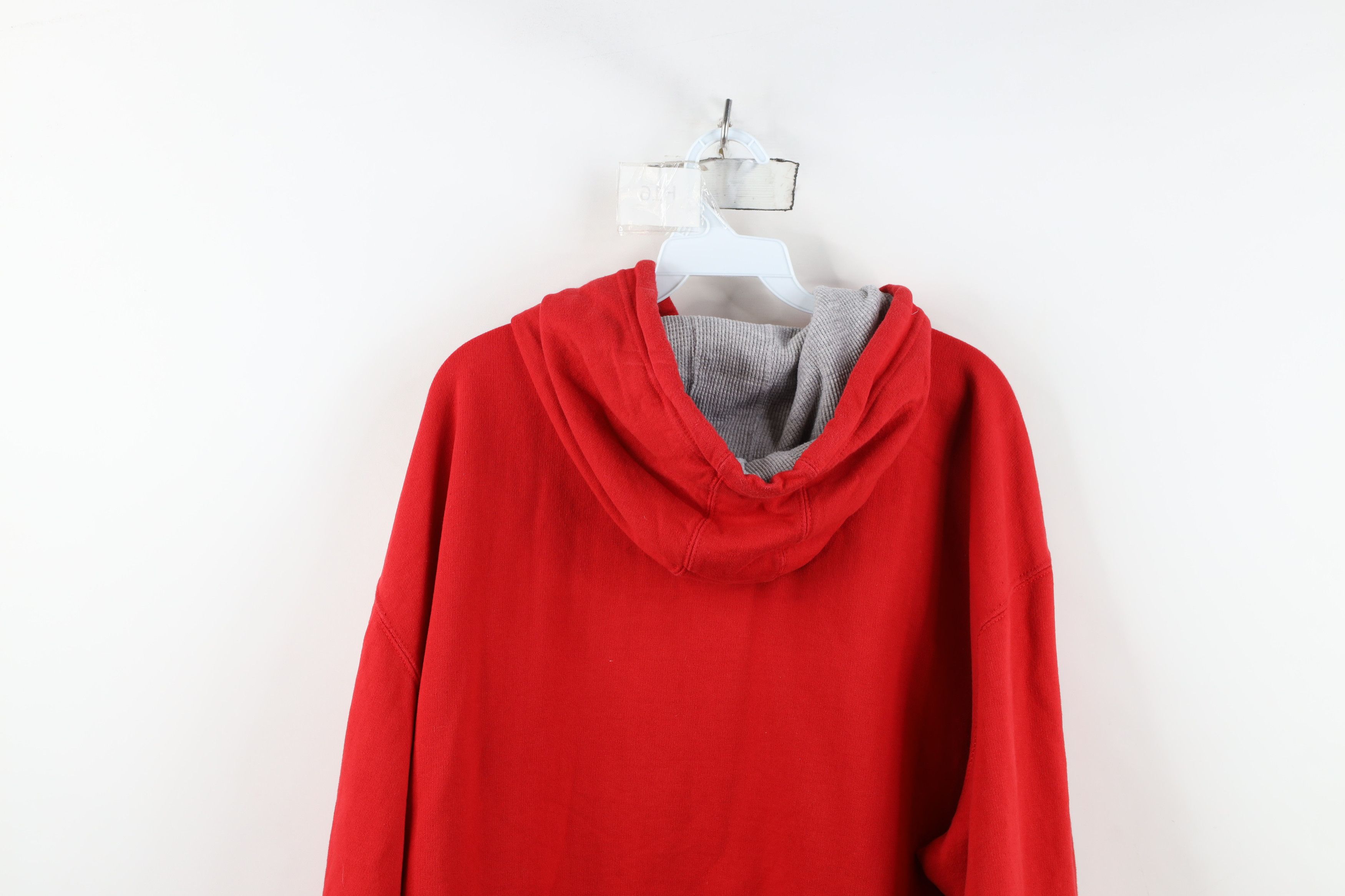 Vintage Vintage 90s Y2K Blank Heavyweight Hoodie Sweatshirt Red Size US XXL / EU 58 / 5 - 13 Thumbnail