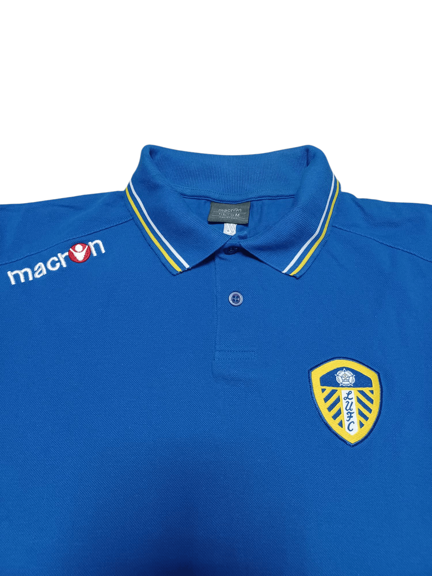 Macron LEEDS UNITED MACRON BIGLOGO VINTAGE SOCCER POLO SHIRT Size US L / EU 52-54 / 3 - 2 Thumbnail