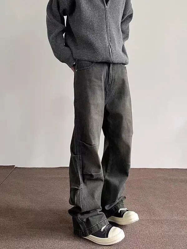 Japanese Brand × Jean Retro pleated silhouette straight-leg bootcut jeans Size US 32 / EU 48 - 1 Thumbnail