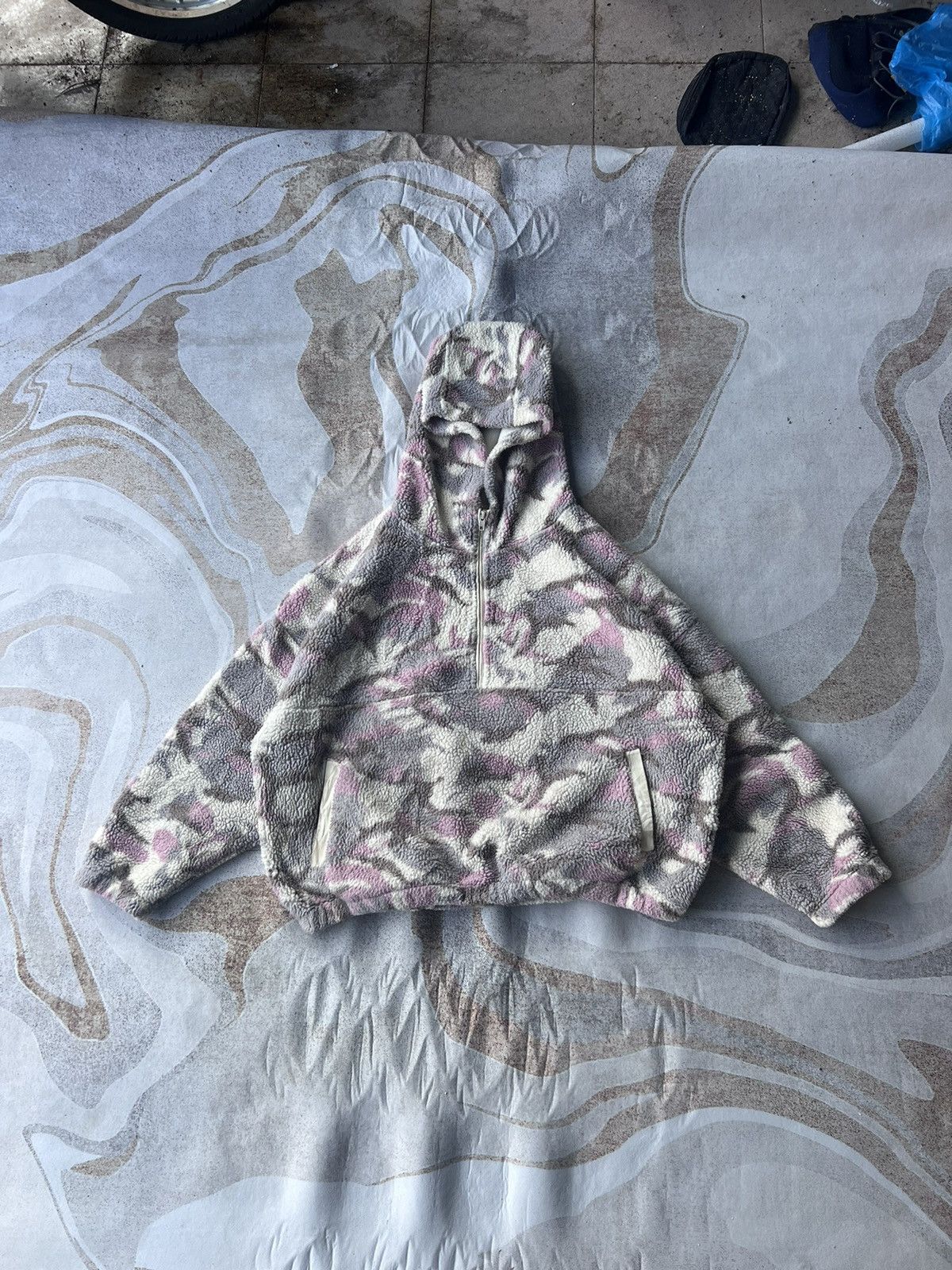image of Avant Garde x Gap Camo Fleece Half Jacket Hoodie in Mix, Women's (Size XL)