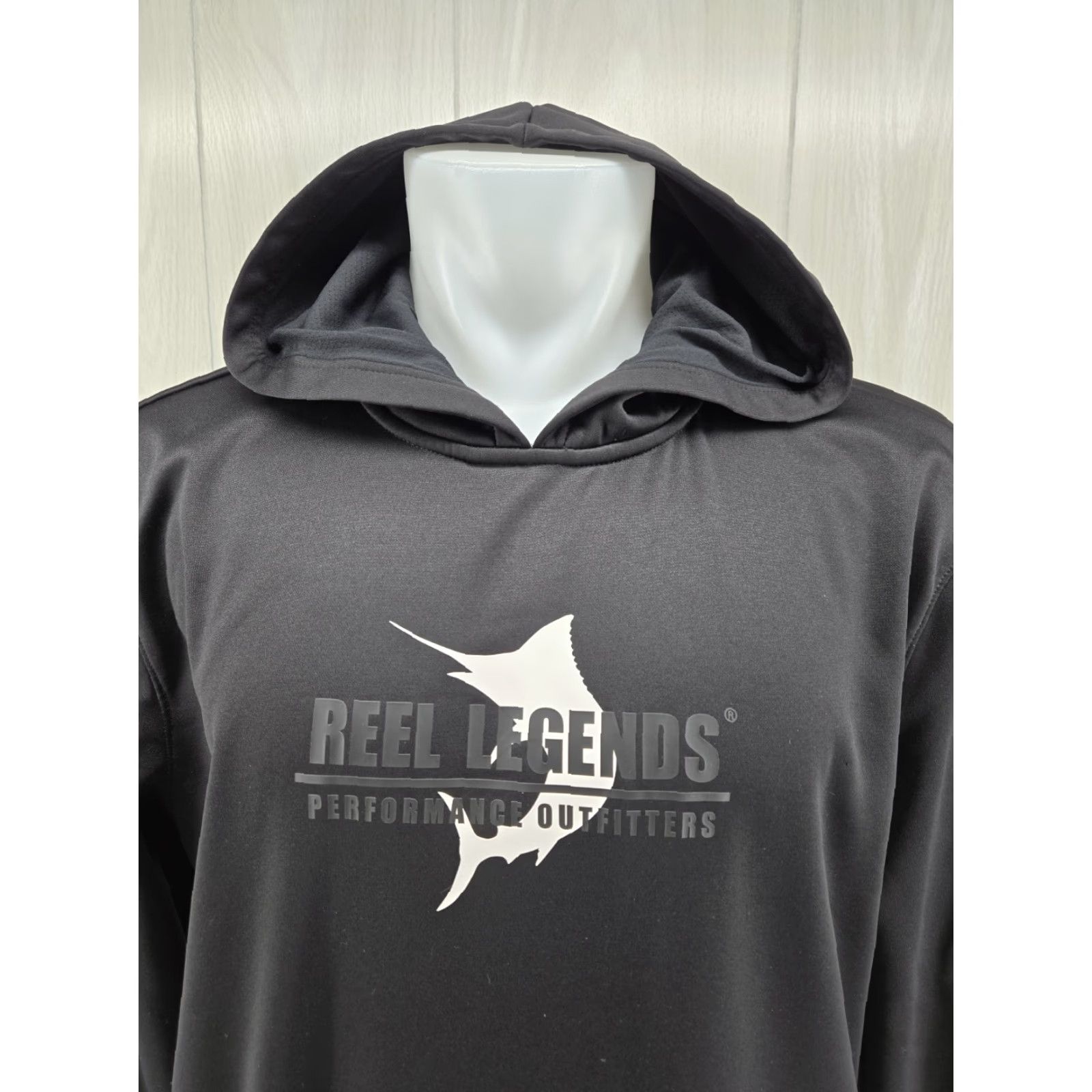 Vintage Reel Legends Firstmate Mens XL Black Fishing Performance Pockets Hoodie Large Pullover Sports Outdoor Nautical Size US XL / EU 56 / 4 - 3 Thumbnail
