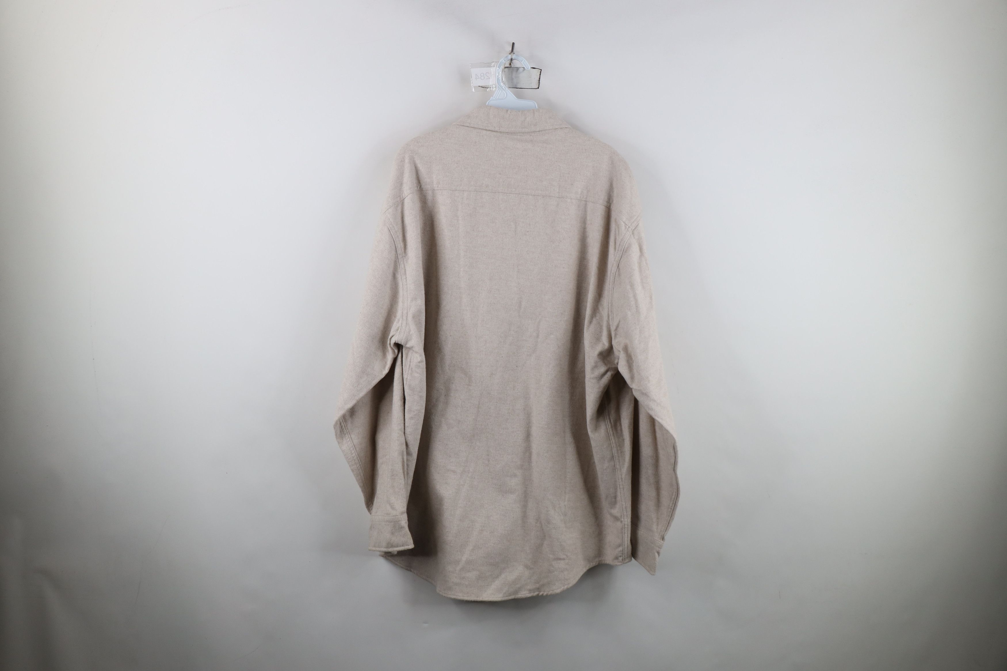 Vintage Vintage 90s Streetwear Chamois Cloth Button Shirt Beige Size US L / EU 52-54 / 3 - 12 Thumbnail