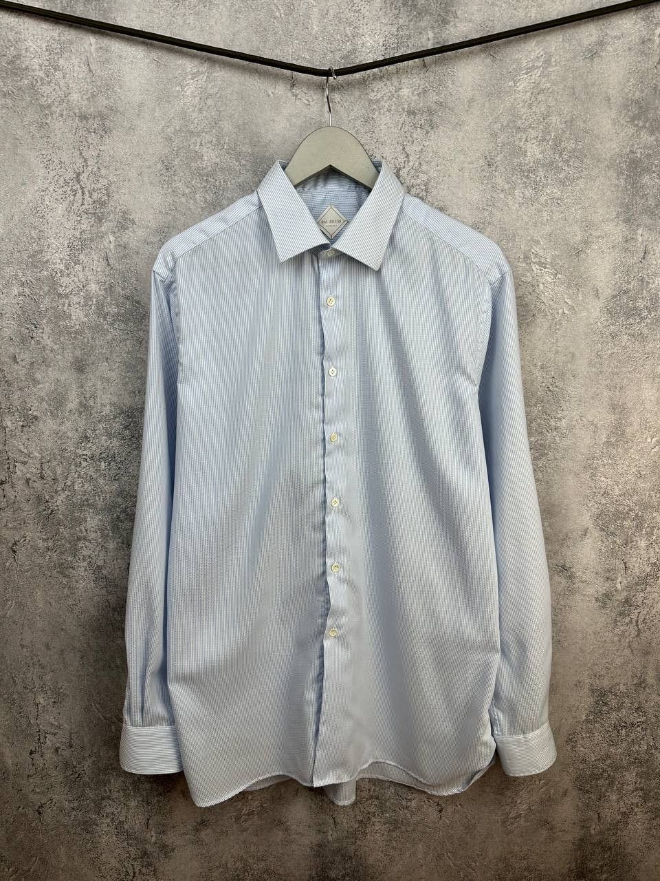 Pal Zileri Pal Zileri Luxury Cotton Poplin Striped Shirt Light Blue Size US XXL / EU 58 / 5 - 1 Thumbnail