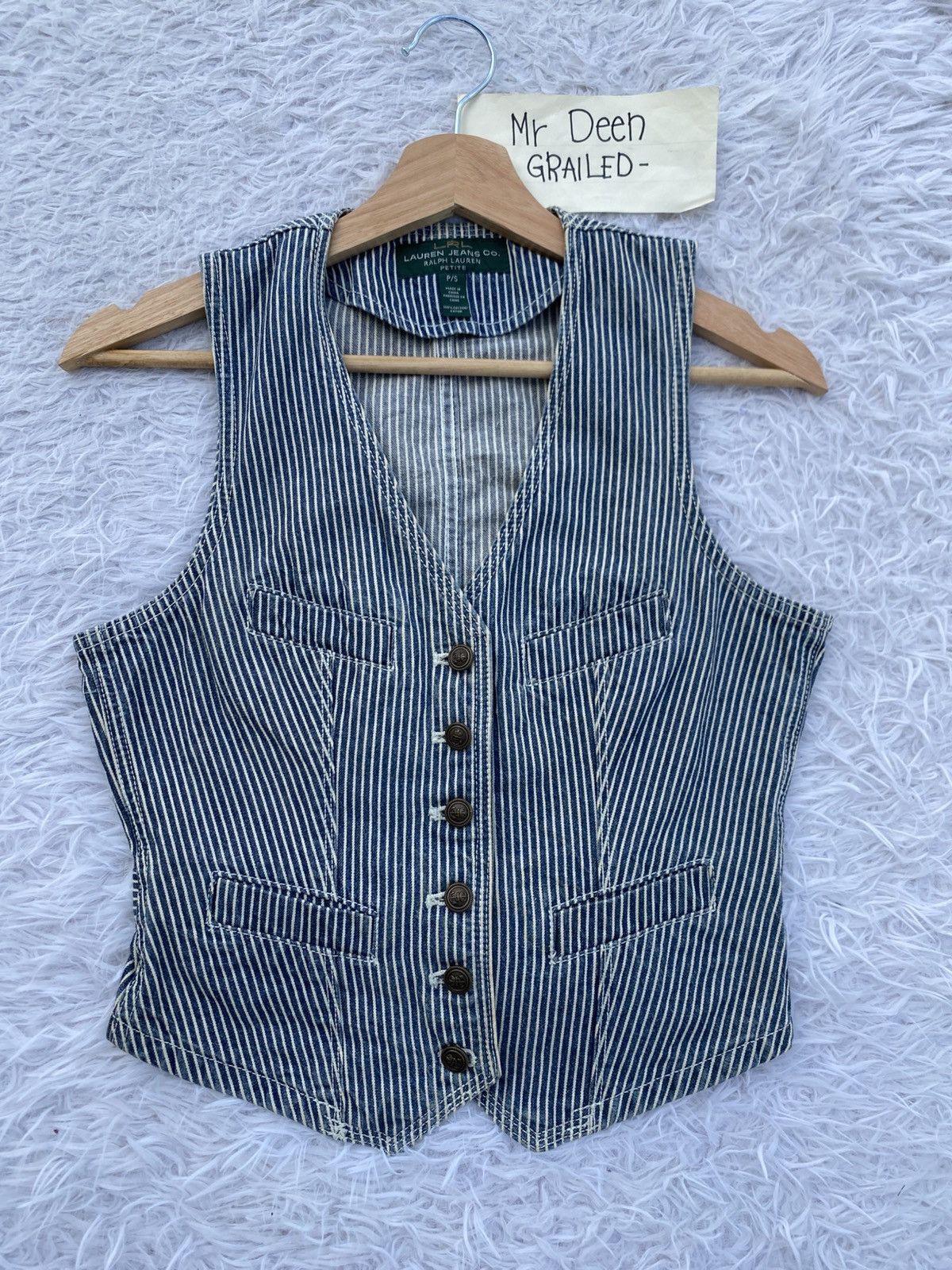 Ralph Lauren Rare Vintage Ralph Lauren Stripes Cotton Vest Size S / US 4 / IT 40 - 1 Thumbnail