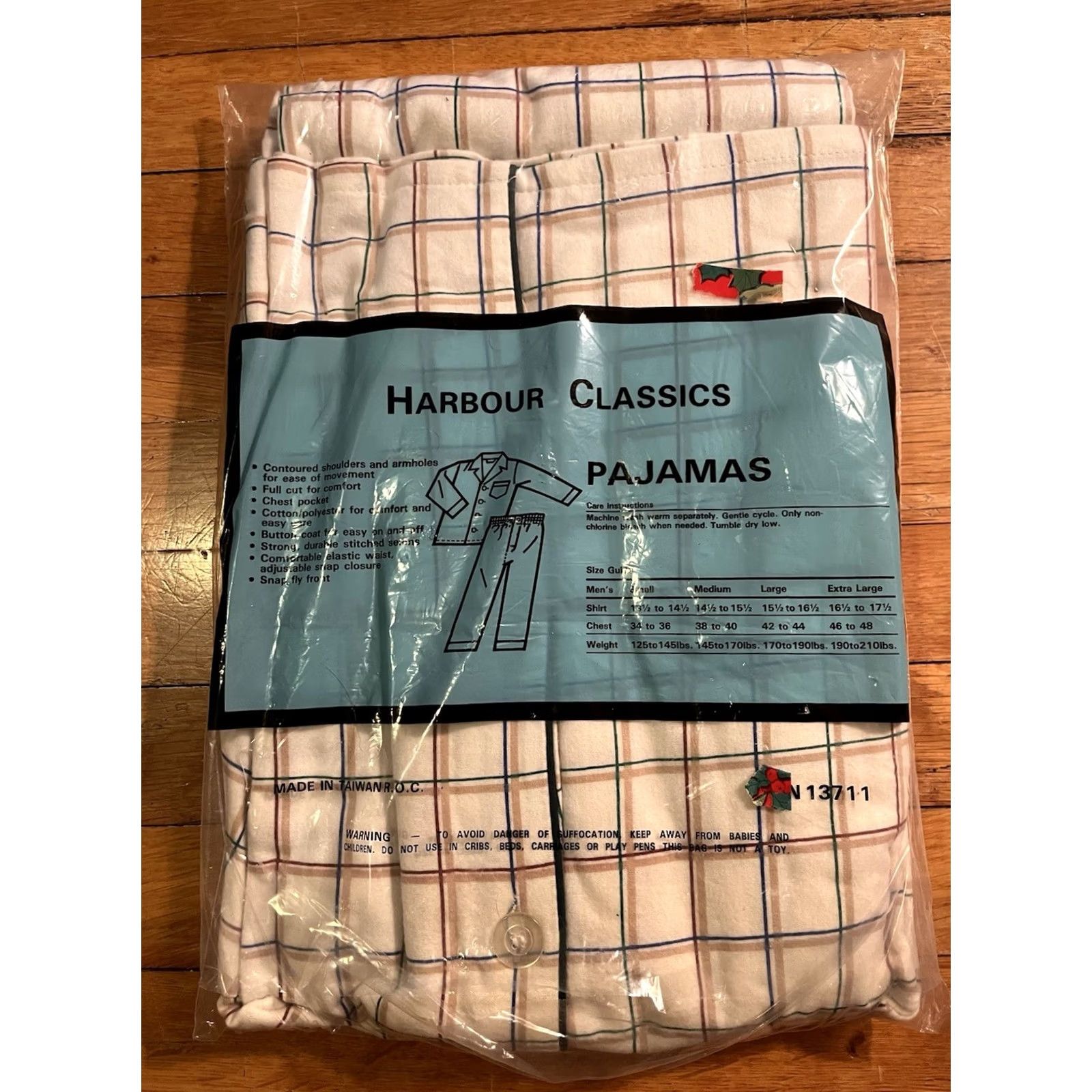 Vintage VINTAGE Harbour Classics Pajamas Mens XL White Check Long Sleeve Ankle Length Size US XL / EU 56 / 4 - 4 Thumbnail