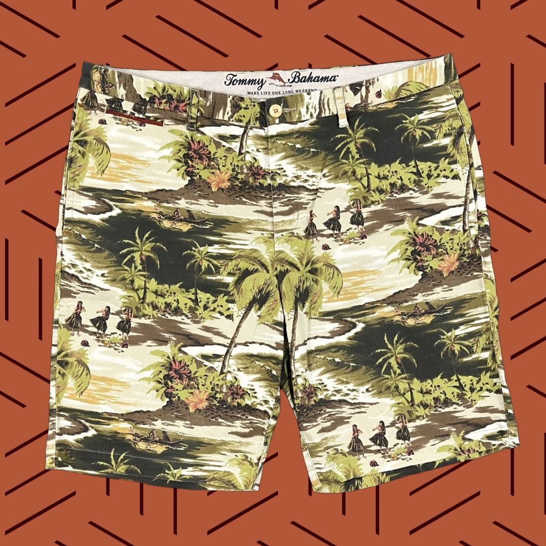 Tommy Bahama Tommy Bahama Shorts Mens 38 / 10" Aloha Hula Girls Hawaiian Bedford Bay Chino Size US 38 / EU 54 - 1 Thumbnail