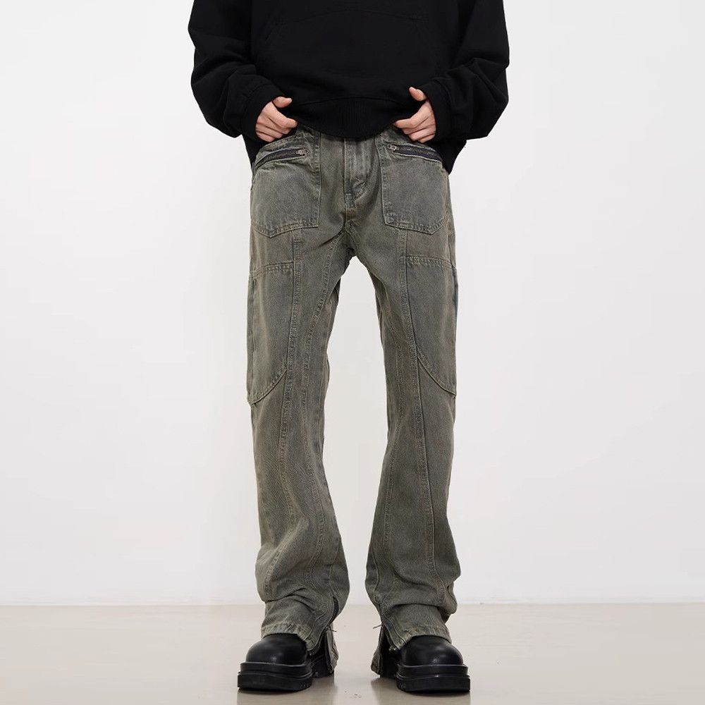 Pocket Spliced Jeans Mens