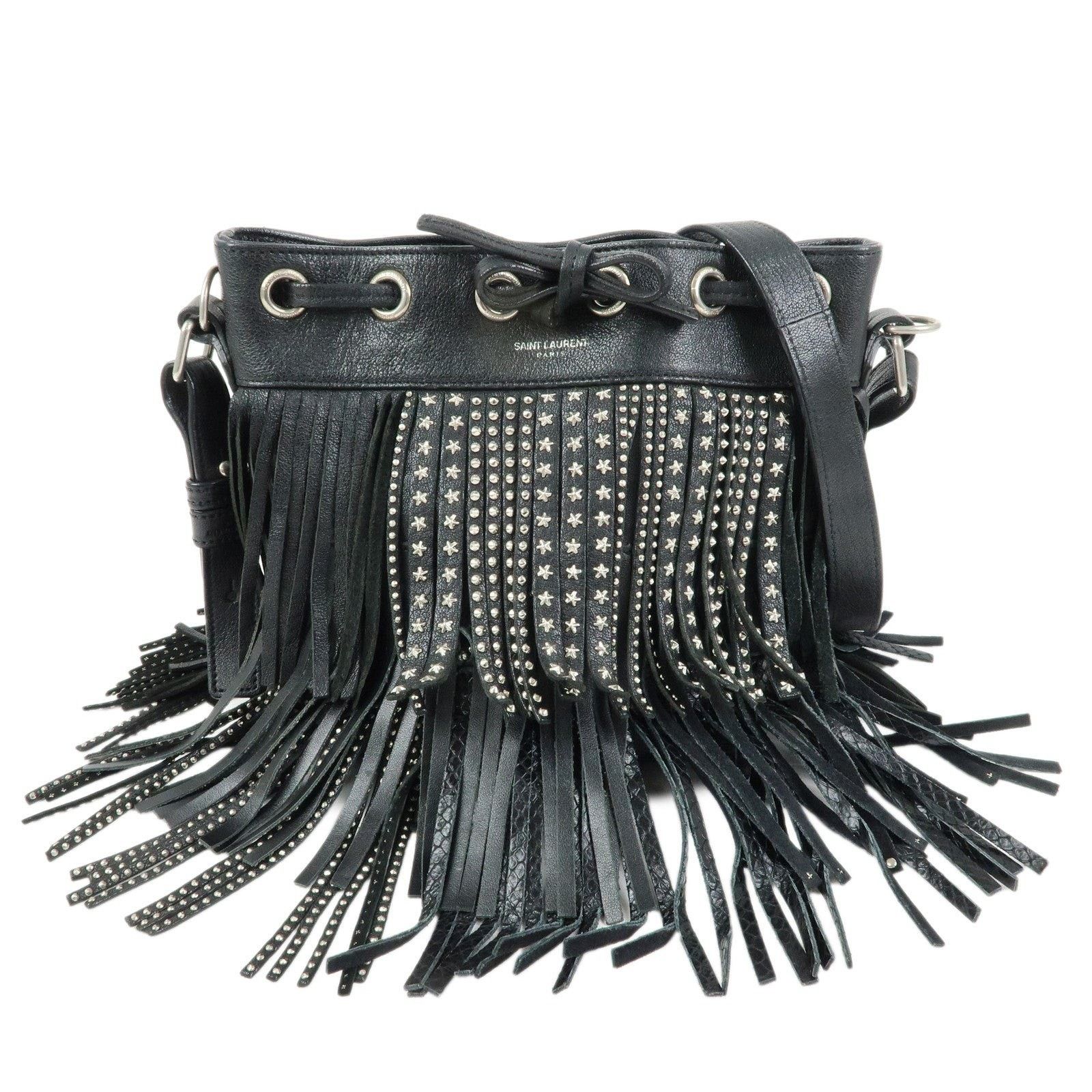 Saint Laurent Paris Saint Laurent Studded Fringe Calfskin Bucket Bag Size ONE SIZE - 1 Thumbnail