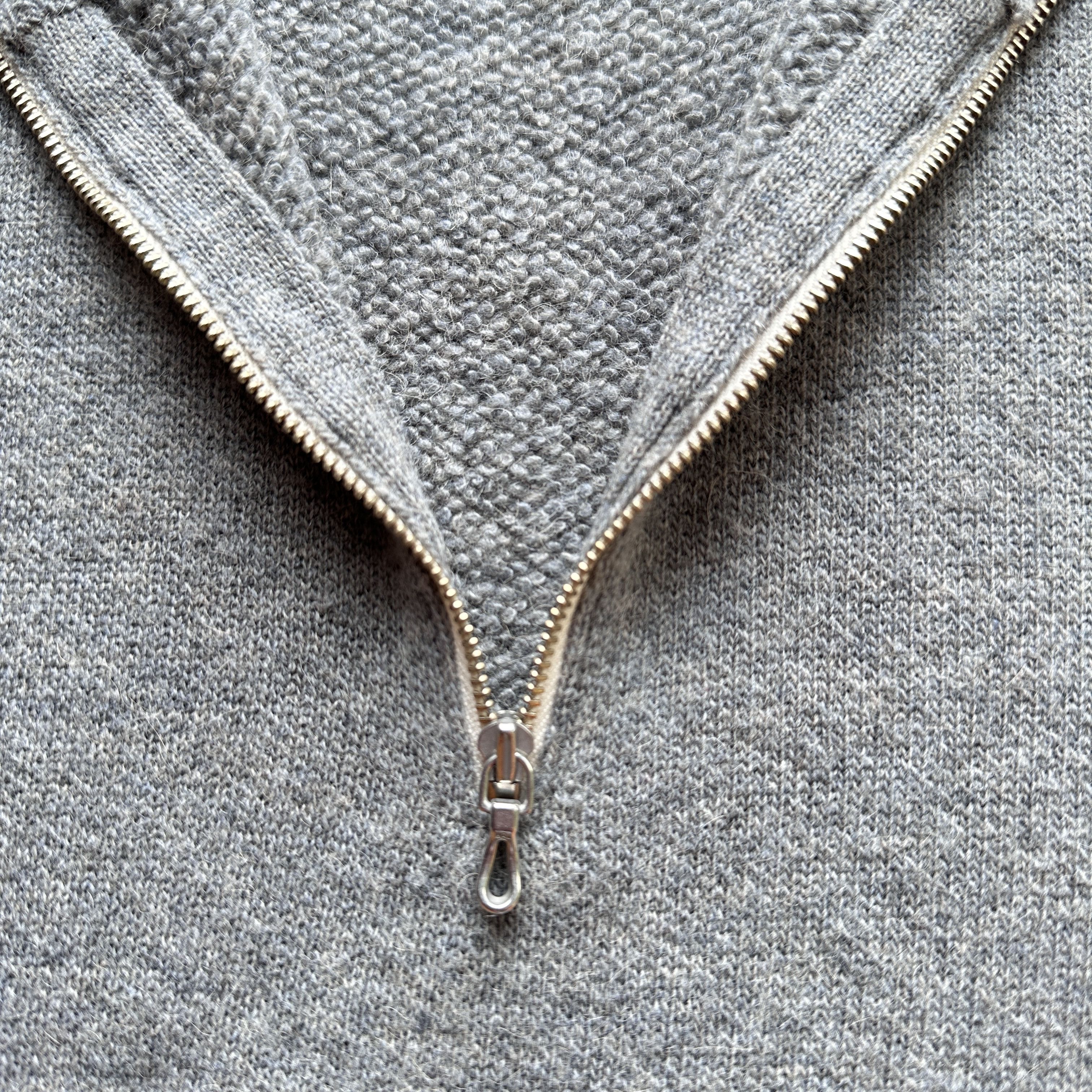 Batoner Batoner 100% Camel Knit Sweater Grey 1/2 Zip Collared Zip Up Size US M / EU 48-50 / 2 - 5 Thumbnail