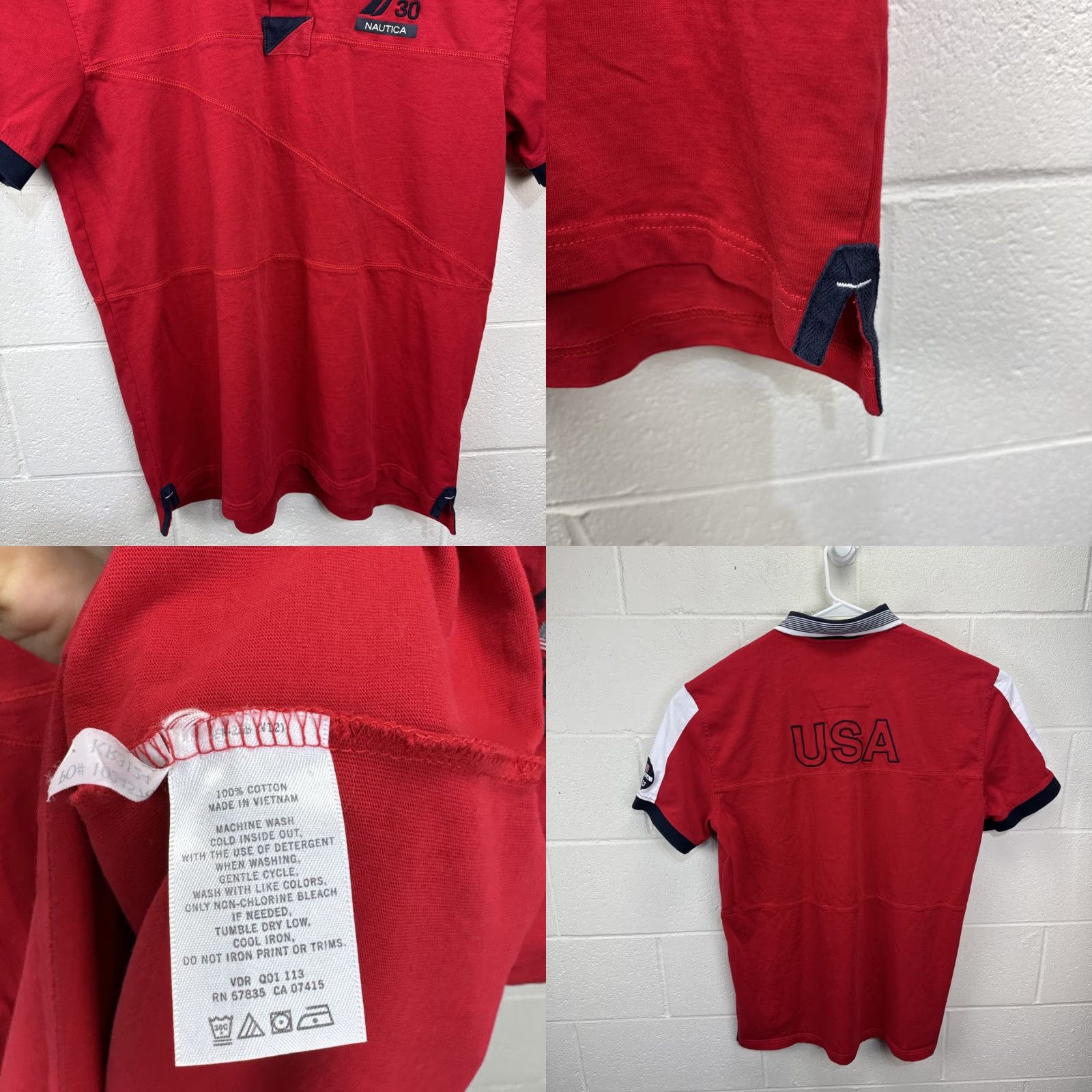 Nautica Nautica Polo Shirt Mens XXL Red White Blue Short Sleeve Sailing USA Polo Shirt Malinputs? Wait. Size US XXL / EU 58 / 5 - 8 Thumbnail