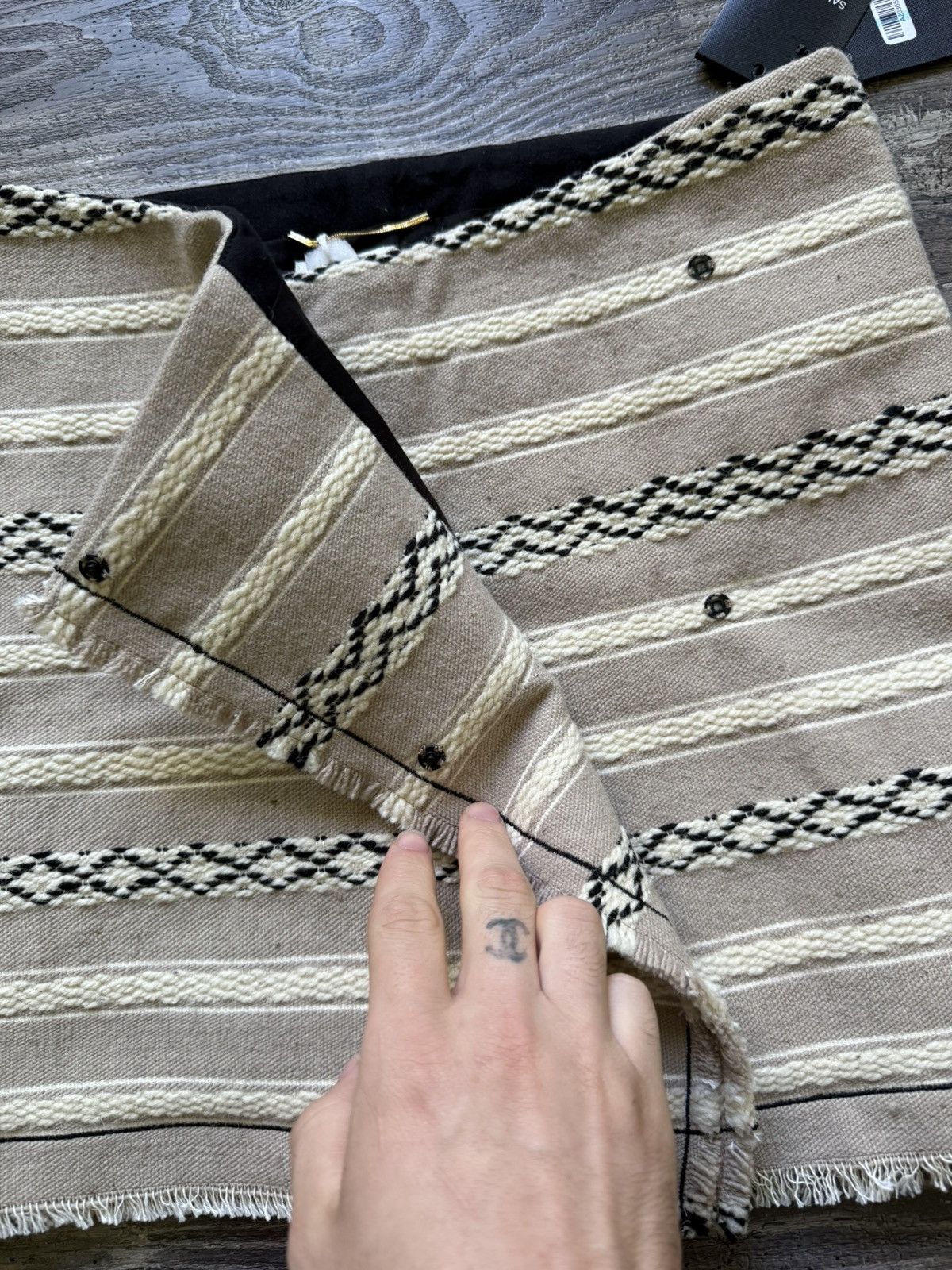 NWT - Saint Laurent Woven Wrap Mini Skirt