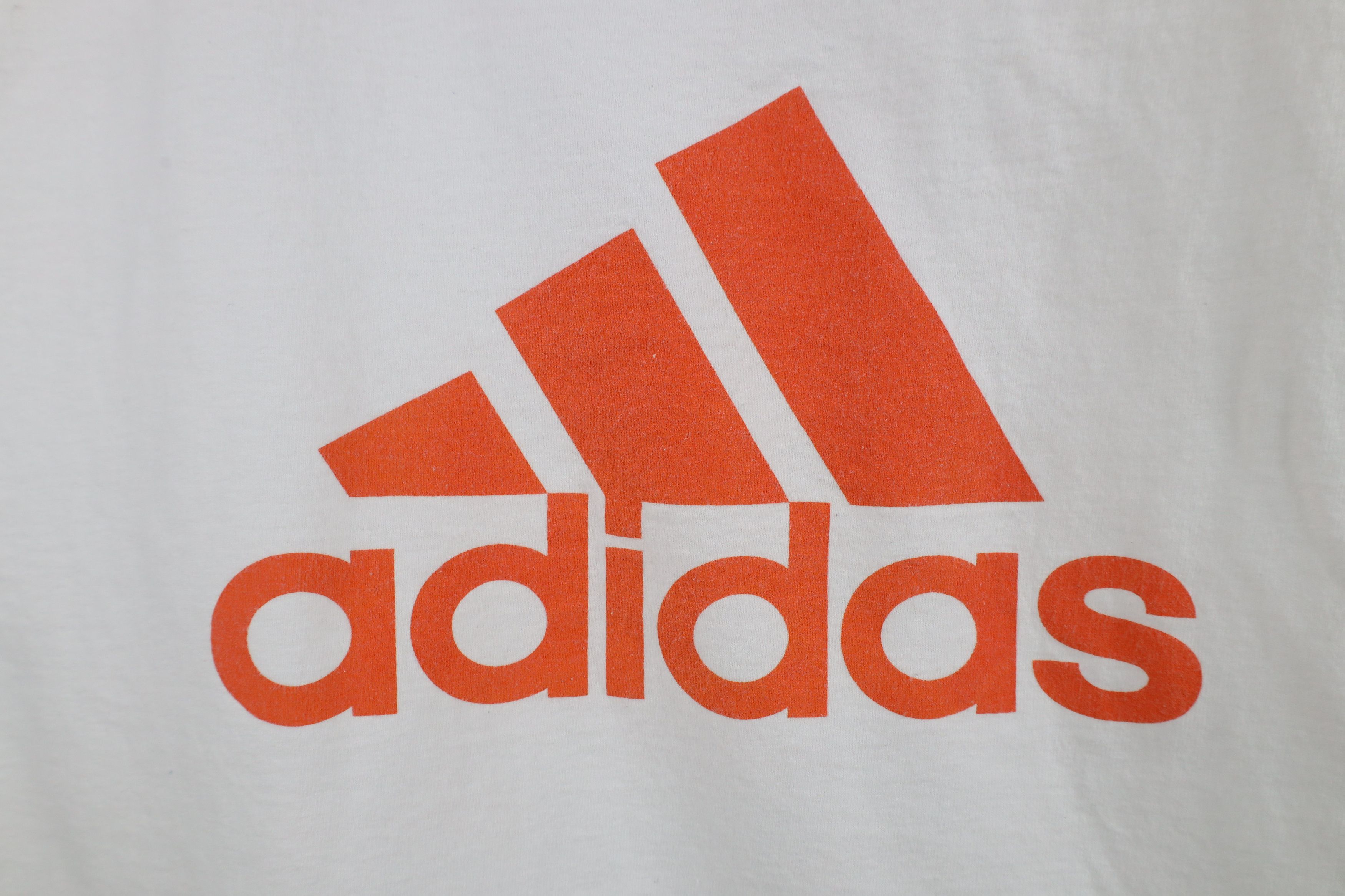 Adidas × Vintage Vintage 90s Adidas Spell Big Logo Short Sleeve T-Shirt White Size US XXL / EU 58 / 5 - 4 Thumbnail