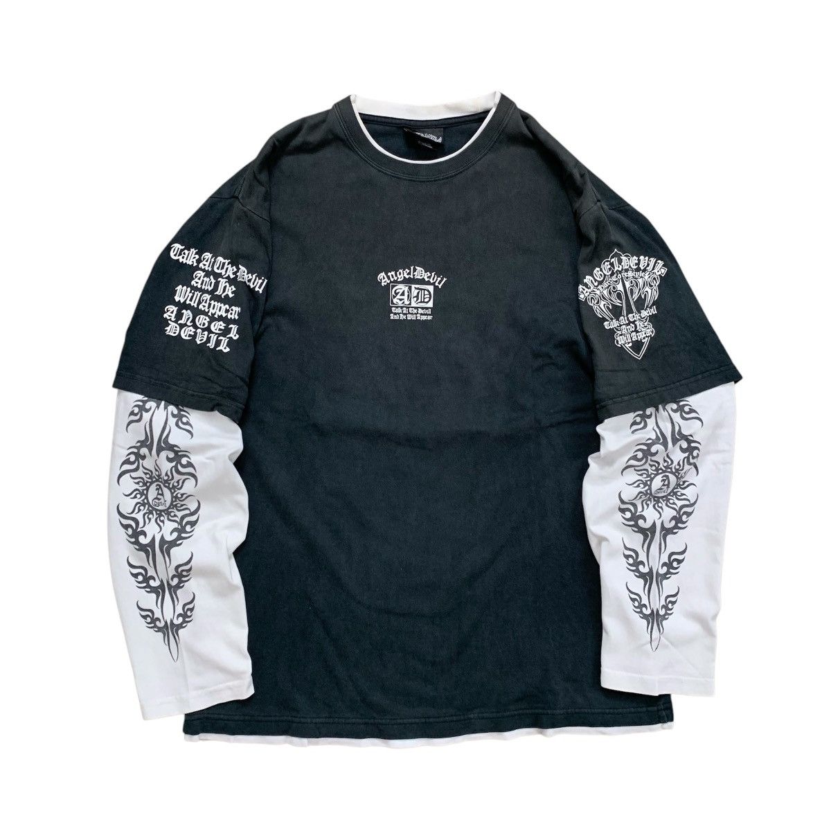 14th Addiction Affliction Style Y2K Angel Devil Dragon Poem Double Layerd Size US L / EU 52-54 / 3 - 7 Thumbnail
