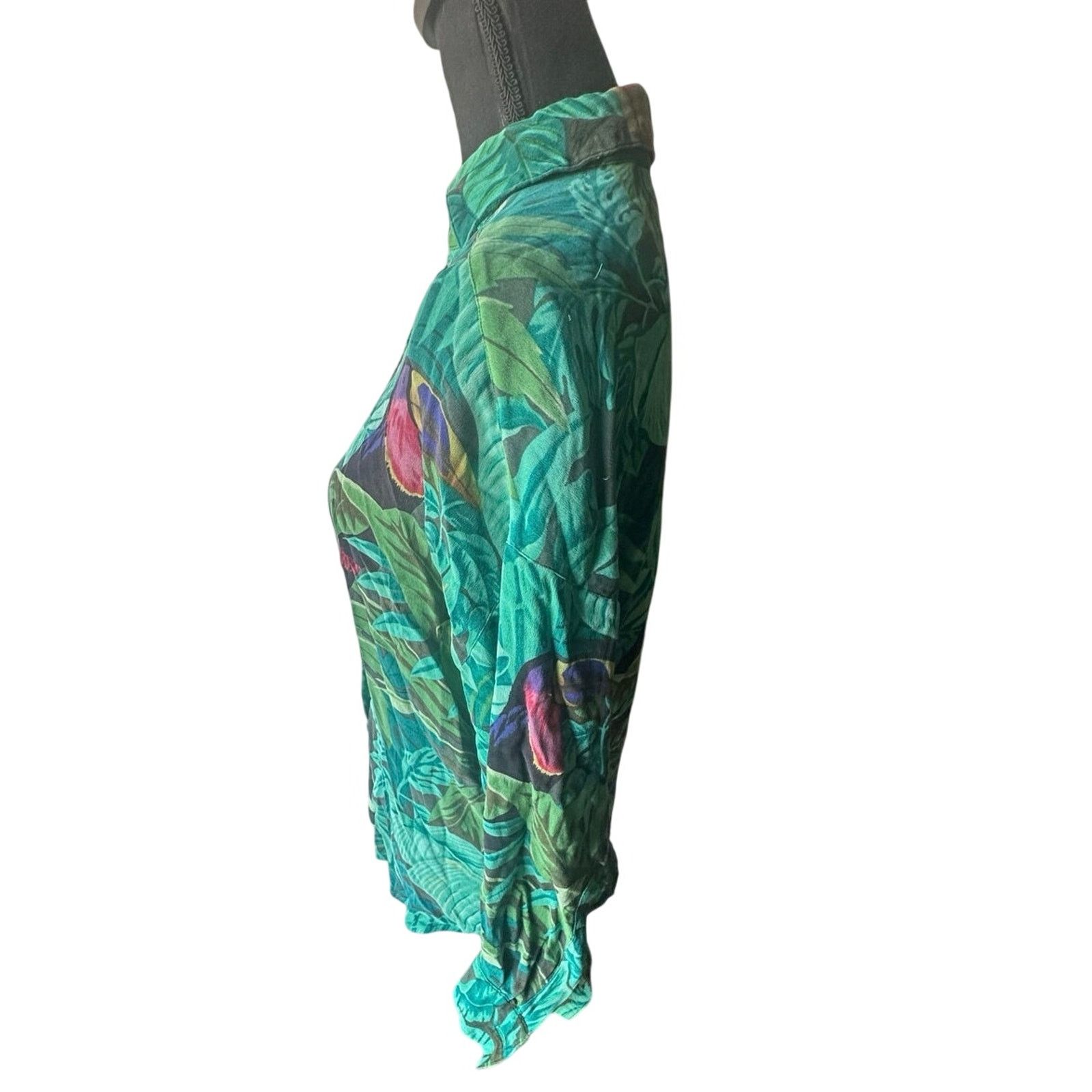 Ellen Tracy Linda Allard Ellen Tracy Tropical Button-Down Shirt Toucan Size S / US 4 / IT 40 - 5 Thumbnail