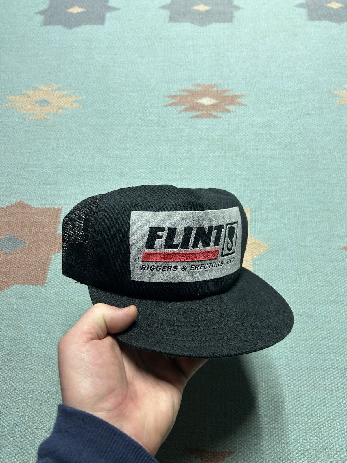 Vintage Vtg 80s trucker hat Flint riggers erectors Michigan new era Size ONE SIZE - 1 Thumbnail