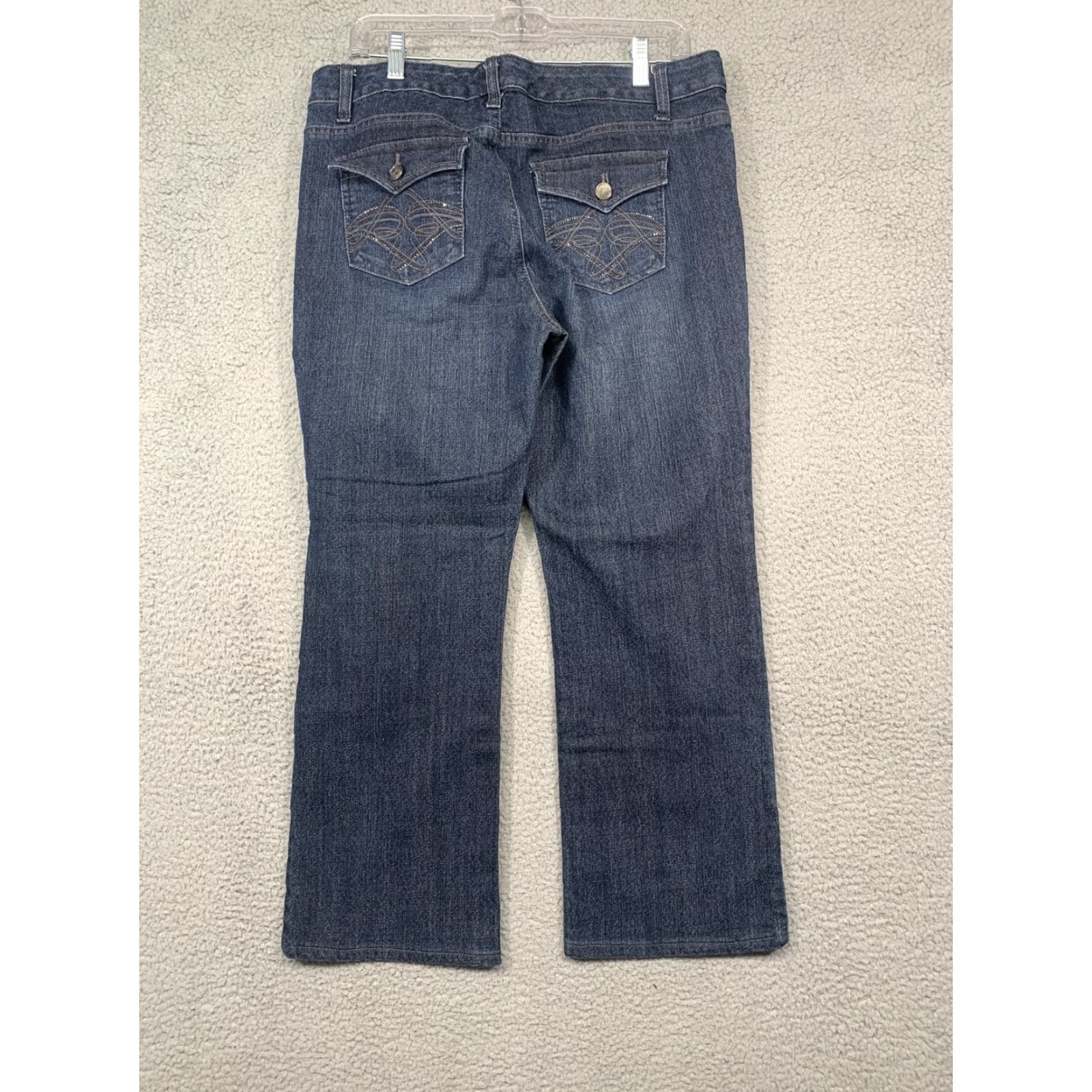 Area Covington Petite Womens Jeans 14P 36x26.5 Blue Straight Leg 5-Pocket Belt Loops Rear Flap Pockets Regular Fit Denim Size 36" / US 14 / IT 50 - 7 Thumbnail