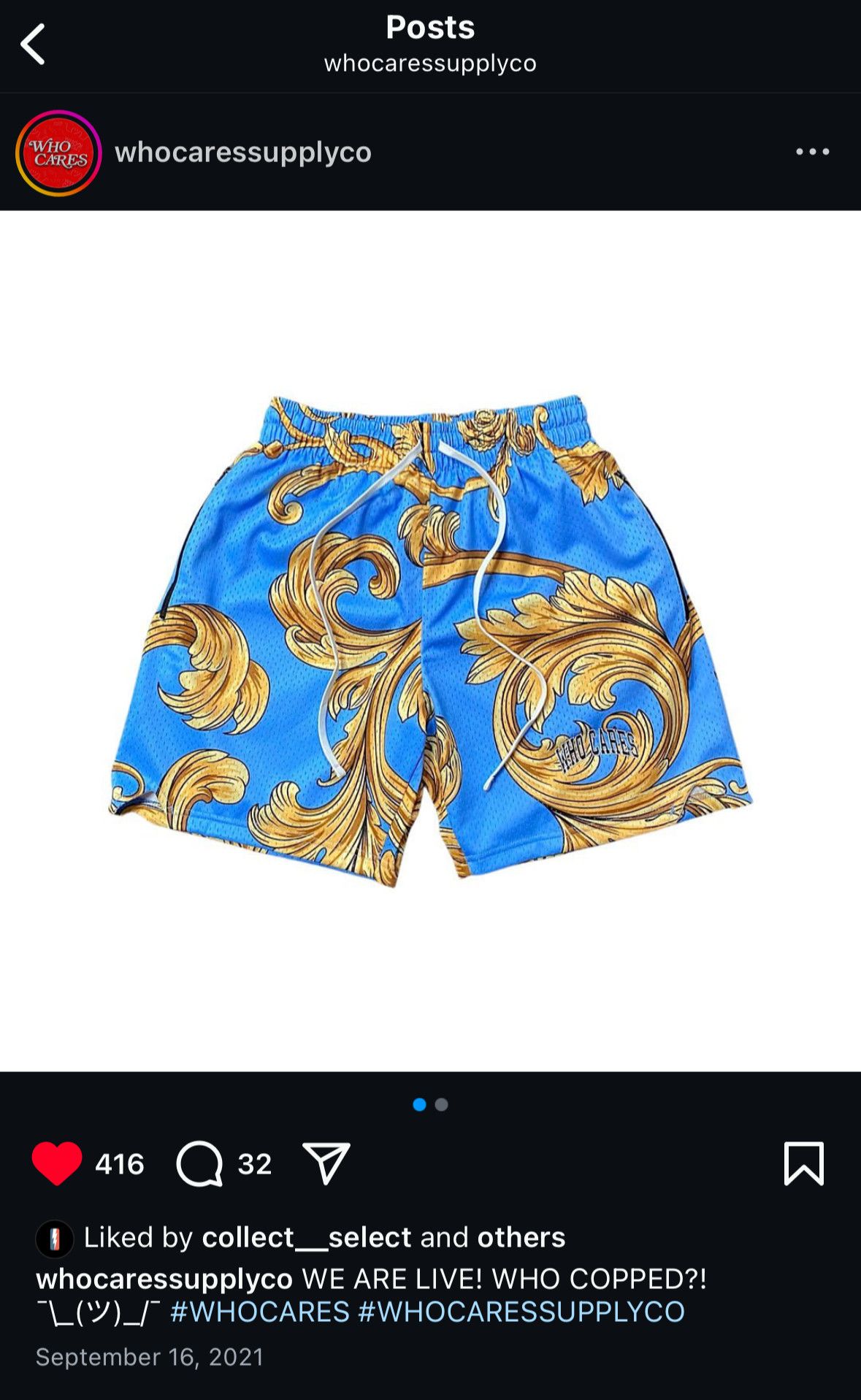Other WhoCaresSupplyCo Baby Blue Shorts Size US 30 / EU 46 - 1 Thumbnail