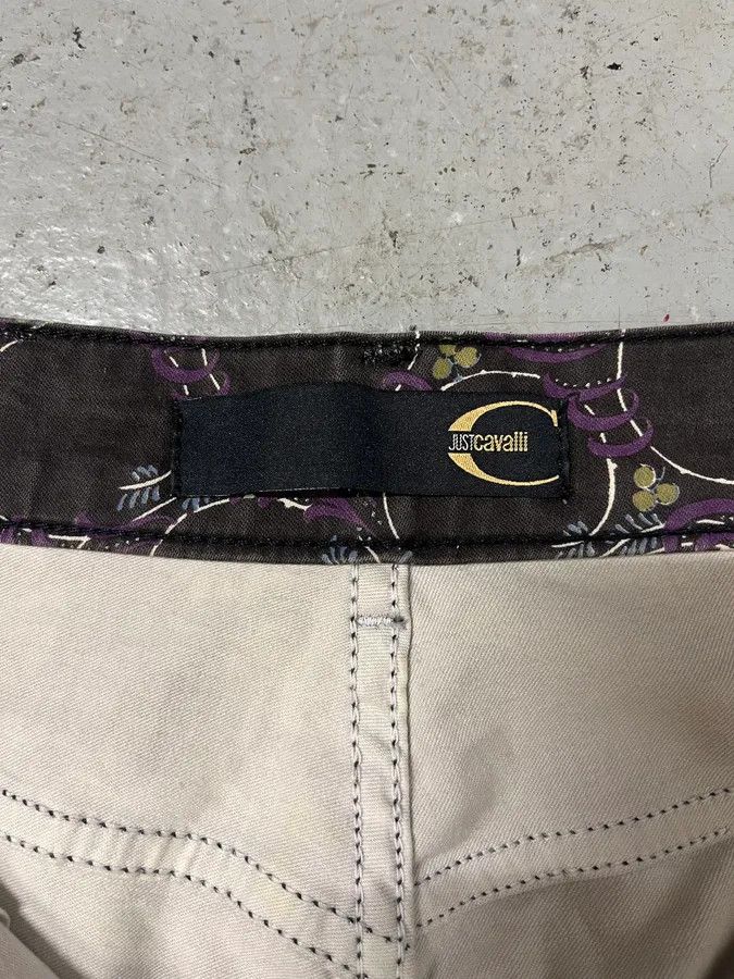 Just Cavalli 2000s Cavalli Purple Flowers Two Tone Pants Size 25" / US 0 / IT 36 - 10 Thumbnail