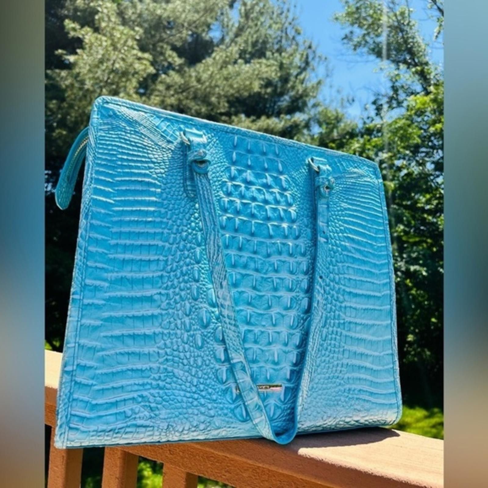 BRAHMIN Brahmin Tia Dusty Blue Melbourne Tote Bag NWT Size ONE SIZE - 1 Thumbnail