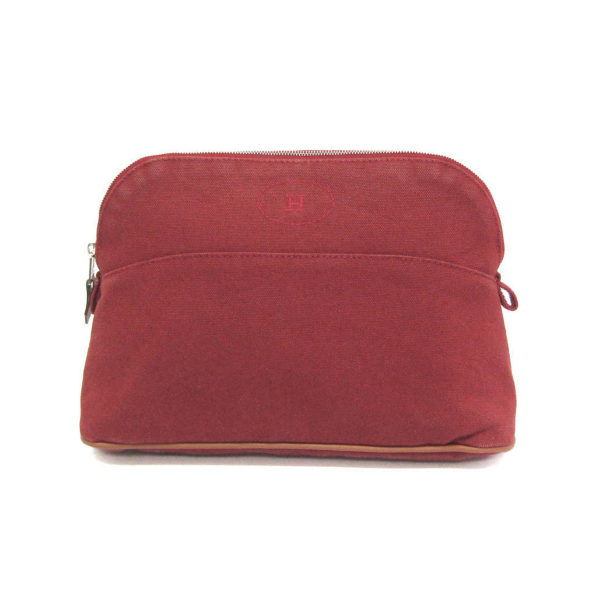 Hermes Hermes Bolide Pouch MM Women's Cotton,Leather Pouch Bordeaux Size ONE SIZE - 1 Thumbnail