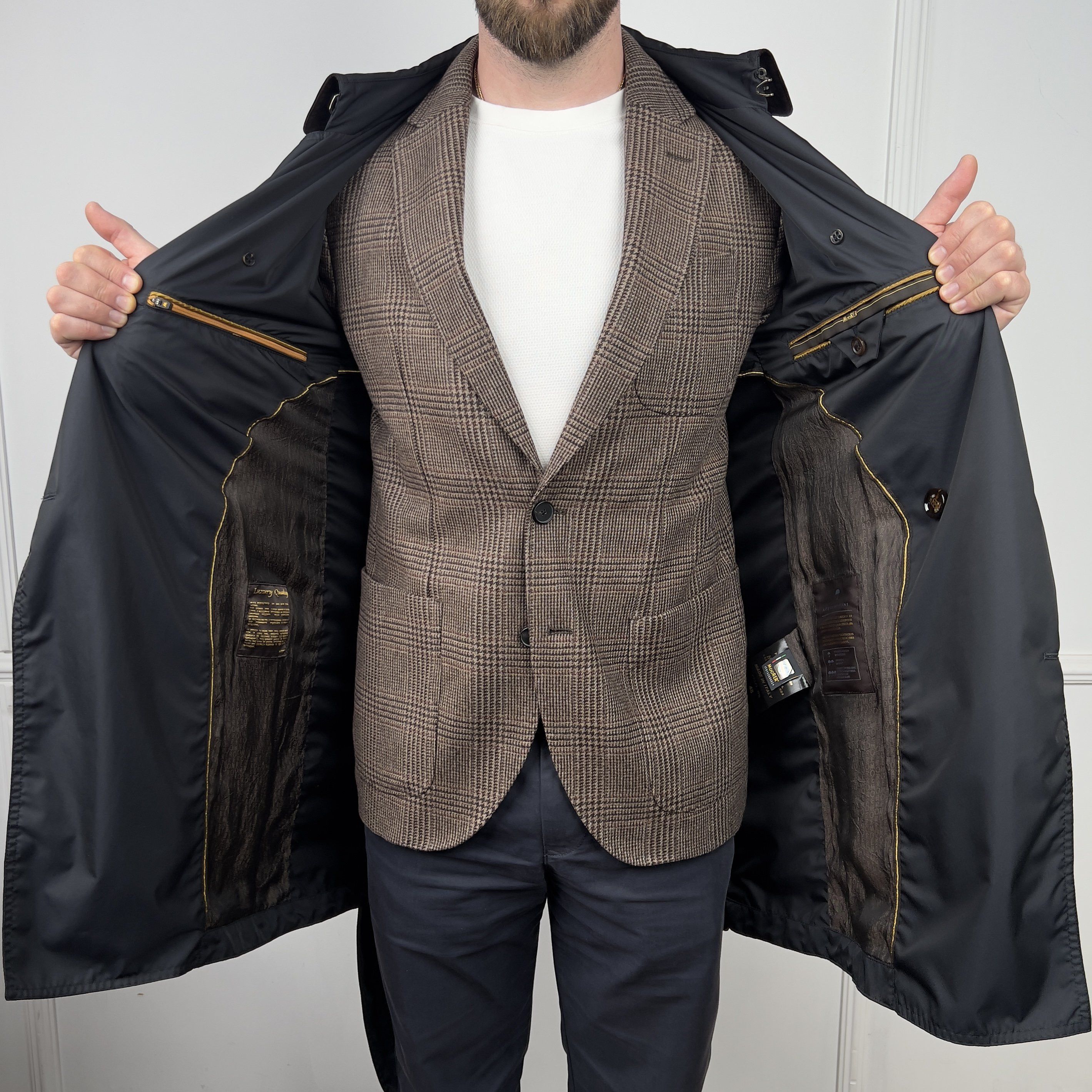 MooRER Authentic Melfi Acqua Double Breasted Trench Coat Belted Size US M / EU 48-50 / 2 - 4 Thumbnail