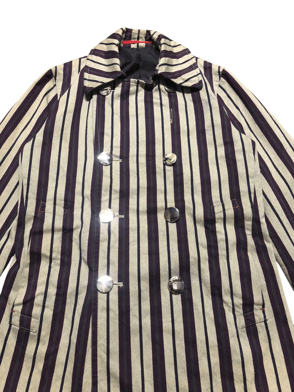 Japanese Brand Japanese Brand Yutaka Stripe Double Breasted Coat Size US S / EU 44-46 / 1 - 5 Thumbnail